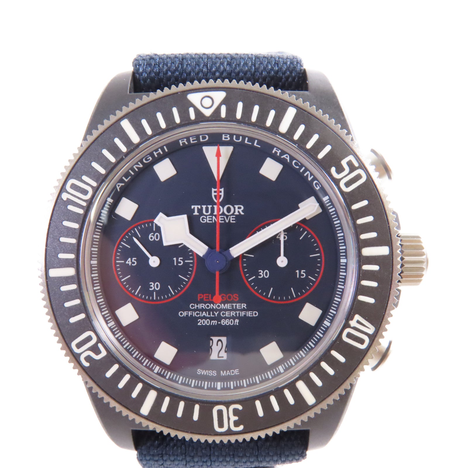 TUDOR Pelagos FXD Red Bull Watch鈦金屬/織帶自動機芯手錶黑色