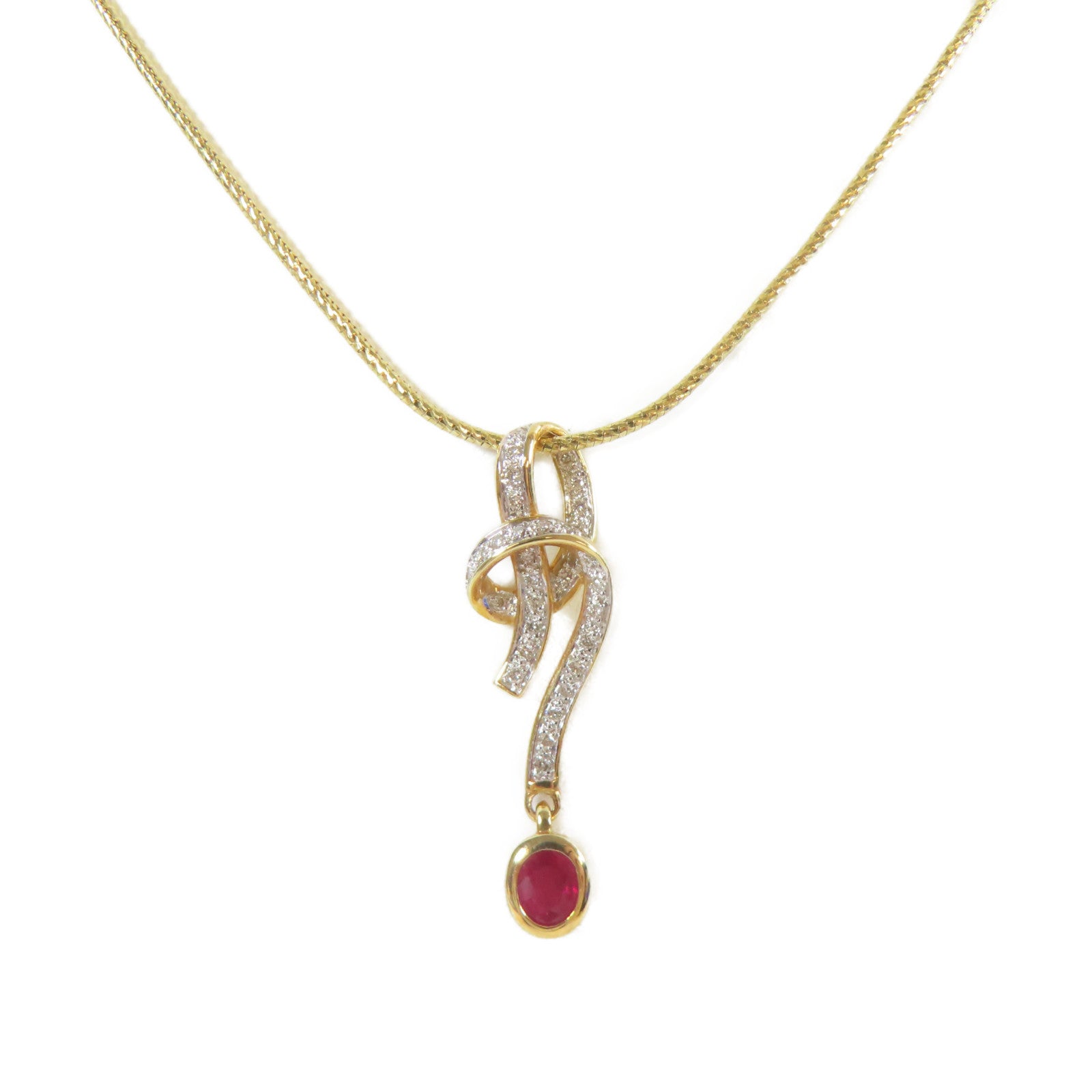 JEWELRY 【激減優惠】18K黃金Ruby Necklace紅寶石項鍊#40cm