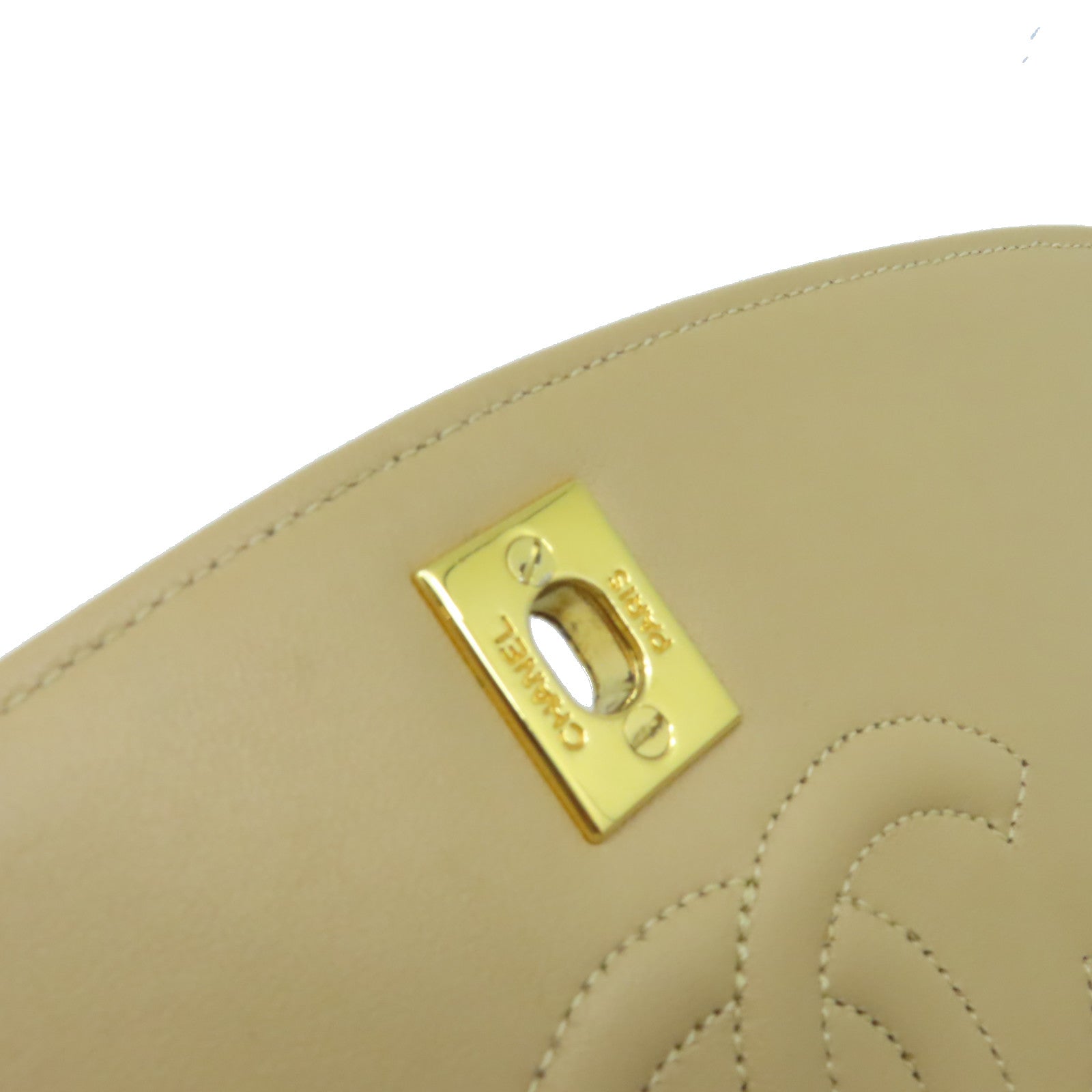 CHANEL 【激減優惠】菱格羊皮皮革Chain Shoulder Bag金扣鏈帶肩背袋杏色