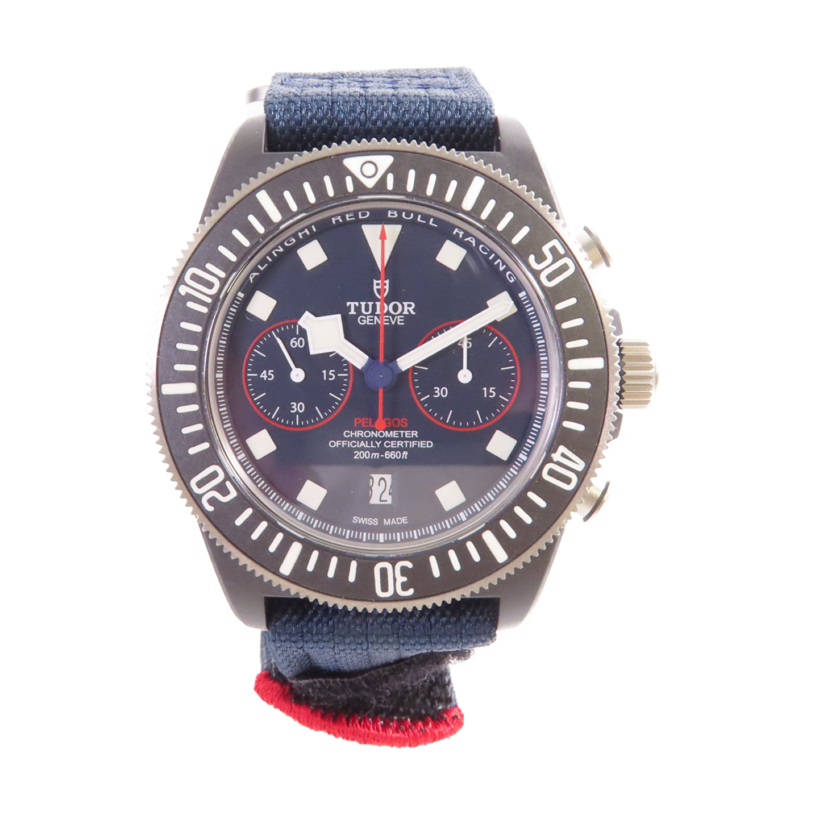 TUDOR Pelagos FXD Red Bull Watch鈦金屬/織帶自動機芯手錶黑色