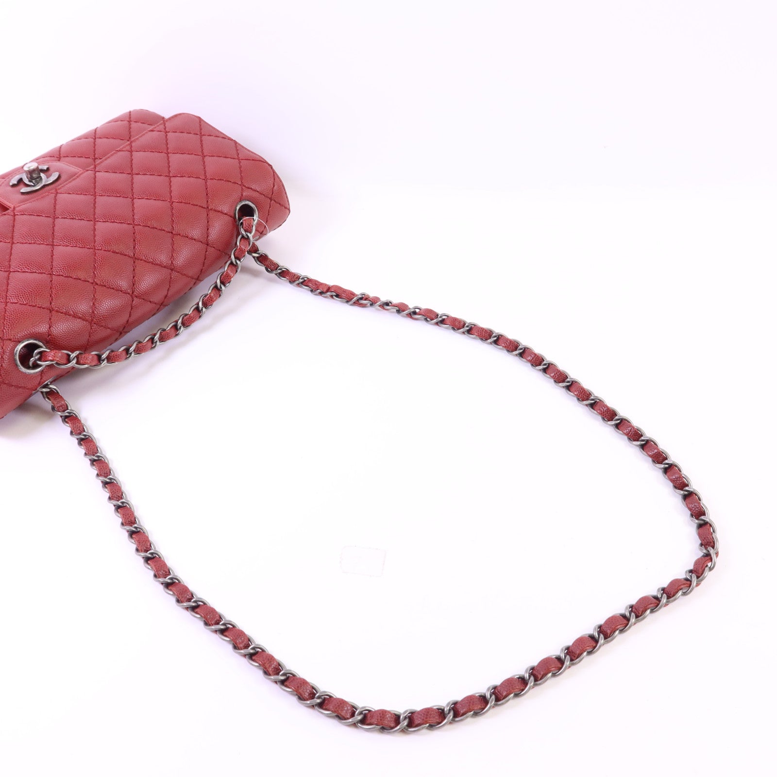 CHANEL 牛皮皮革Classic 25銀扣鏈帶肩背袋