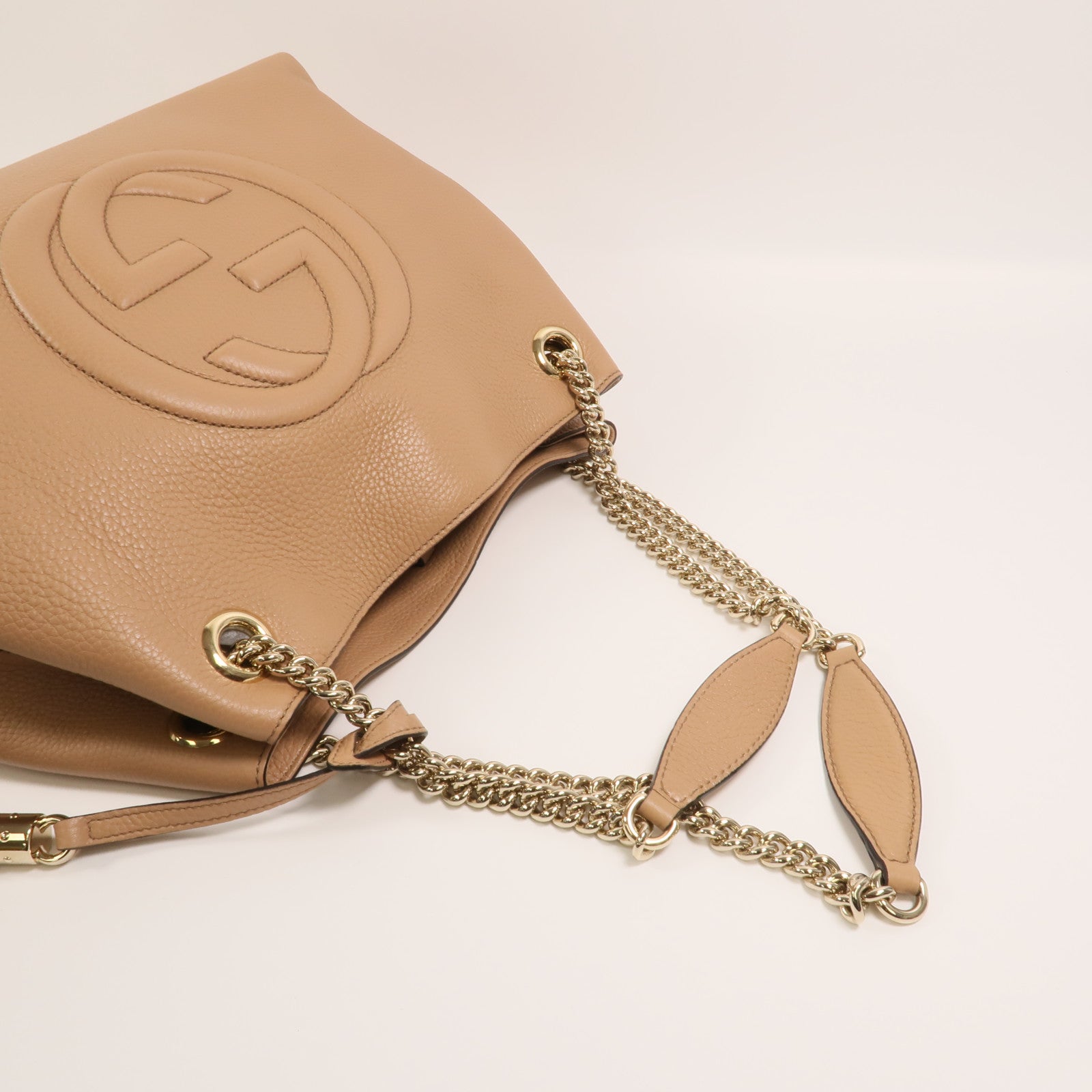 GUCCI 牛皮皮革Soho鏈帶肩背袋