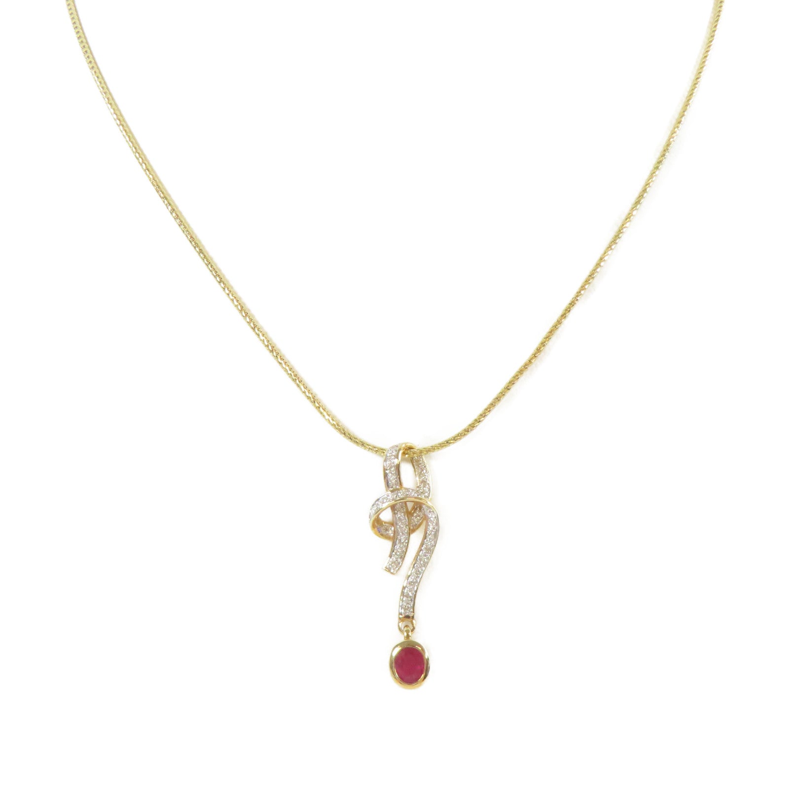 JEWELRY 【激減優惠】18K黃金Ruby Necklace紅寶石項鍊#40cm