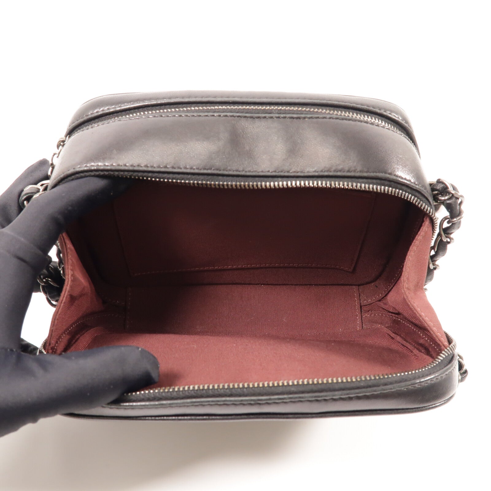 CHANEL 牛皮皮革Coco Boy Camera Bag鏈帶肩背袋