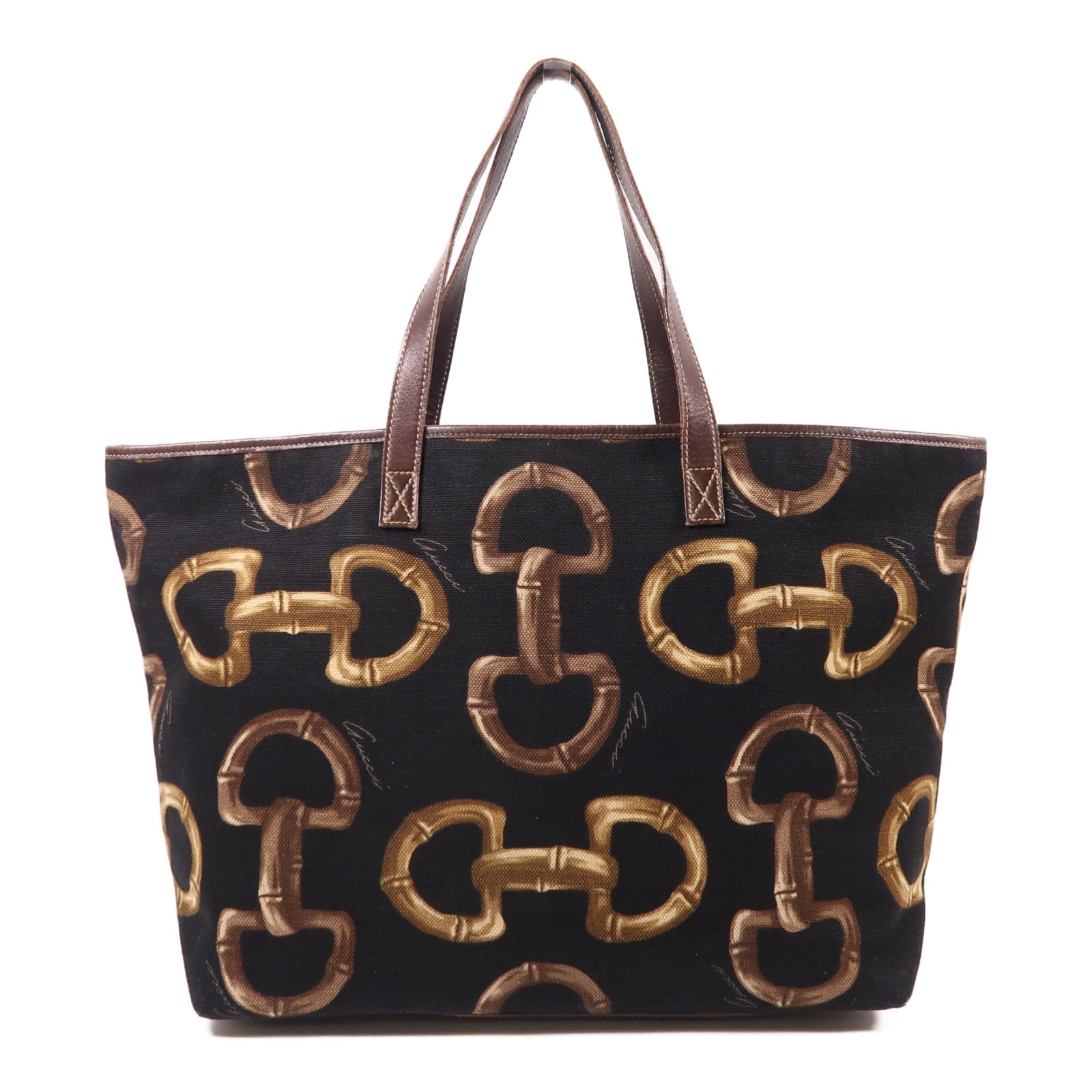 GUCCI 帆布Tote Bag金扣手挽袋