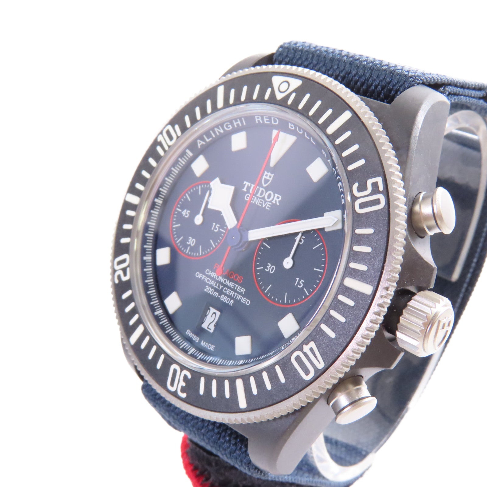 TUDOR Pelagos FXD Red Bull Watch鈦金屬/織帶自動機芯手錶黑色