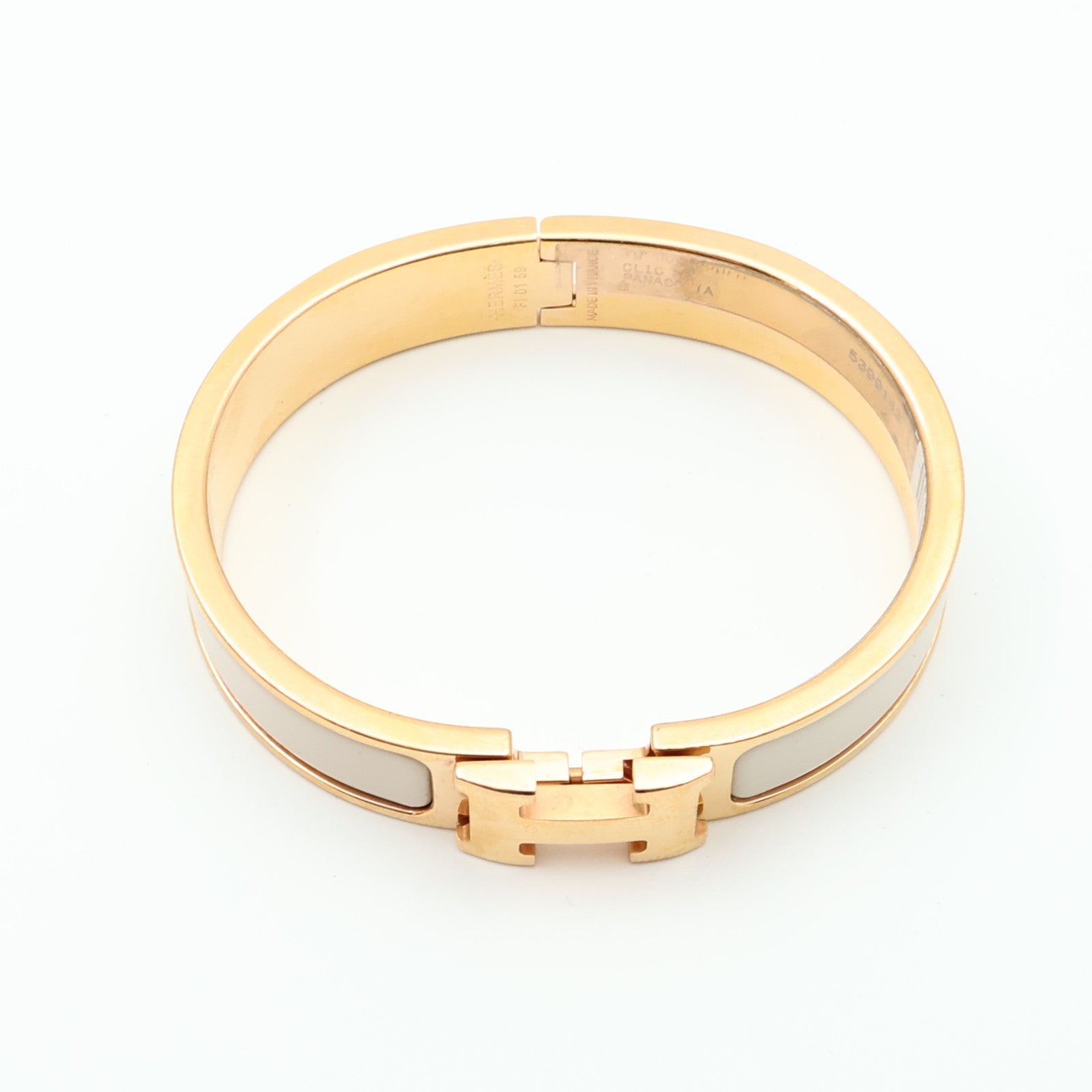 HERMES 金屬/琺瑯Clic H Bracelet金扣手鐲