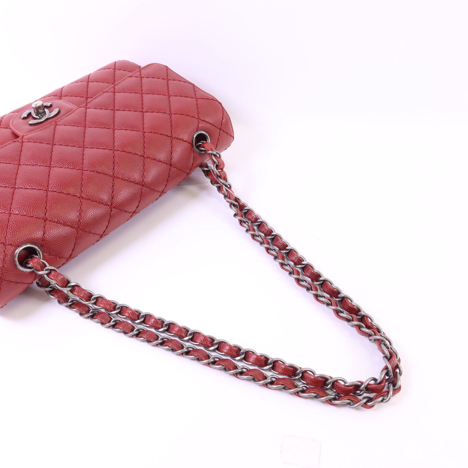 CHANEL 牛皮皮革Classic 25銀扣鏈帶肩背袋