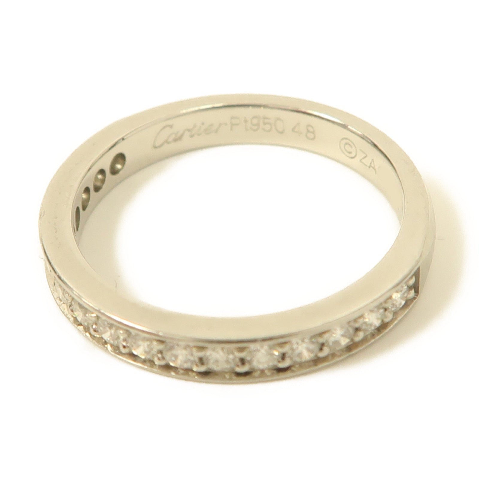 CARTIER PT950鉑金Etincelle De Cartier Ring戒指US#4.5銀色