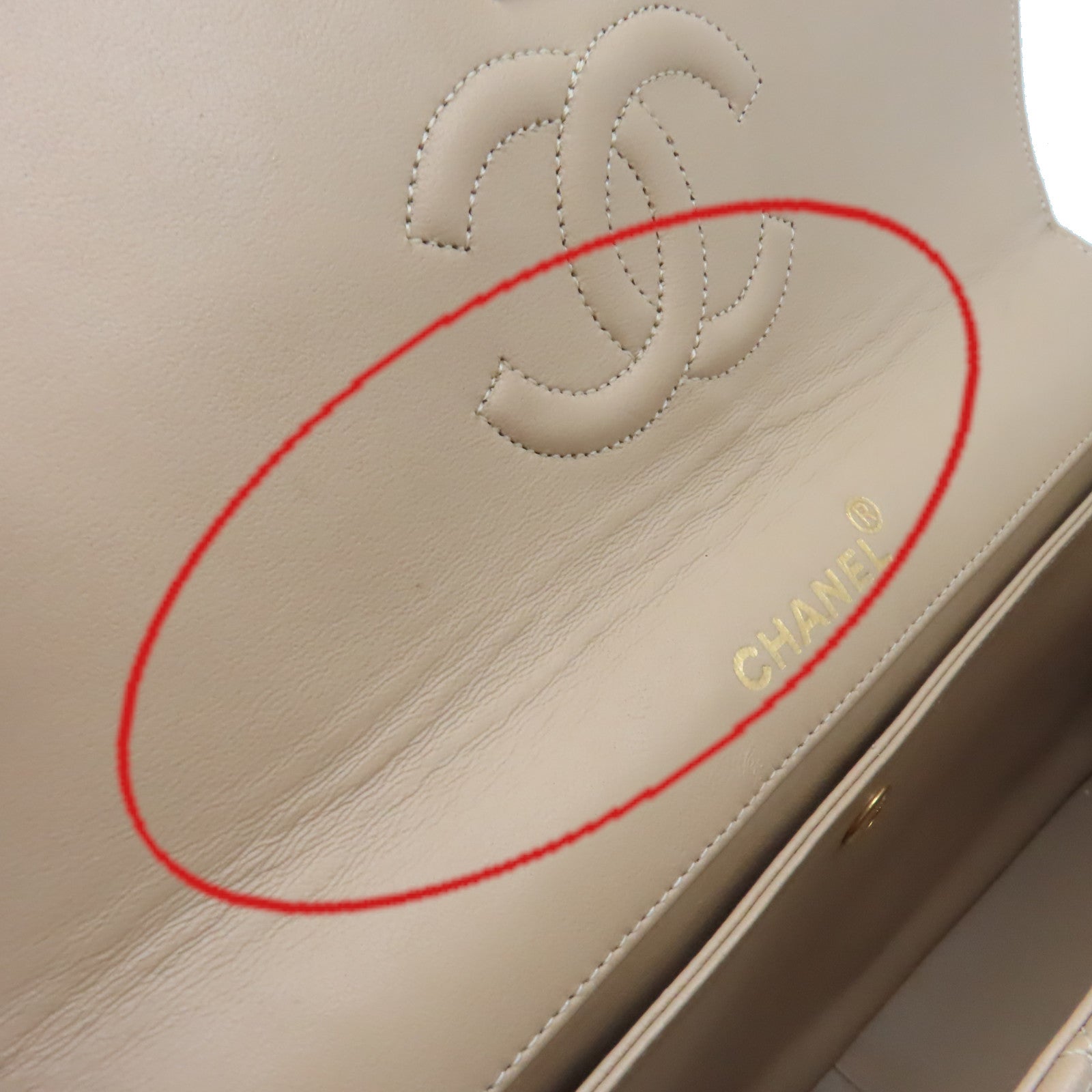 CHANEL 【激減優惠】菱格羊皮皮革Chain Shoulder Bag金扣鏈帶肩背袋杏色