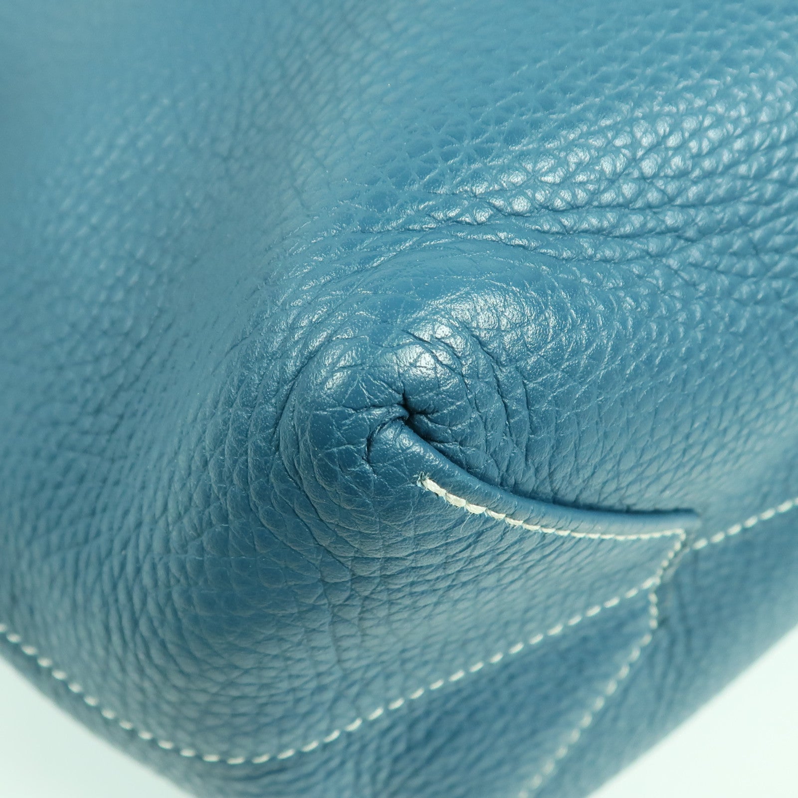 HERMES Double Sens 35 Shoulder Bag Clemence Leather Blue