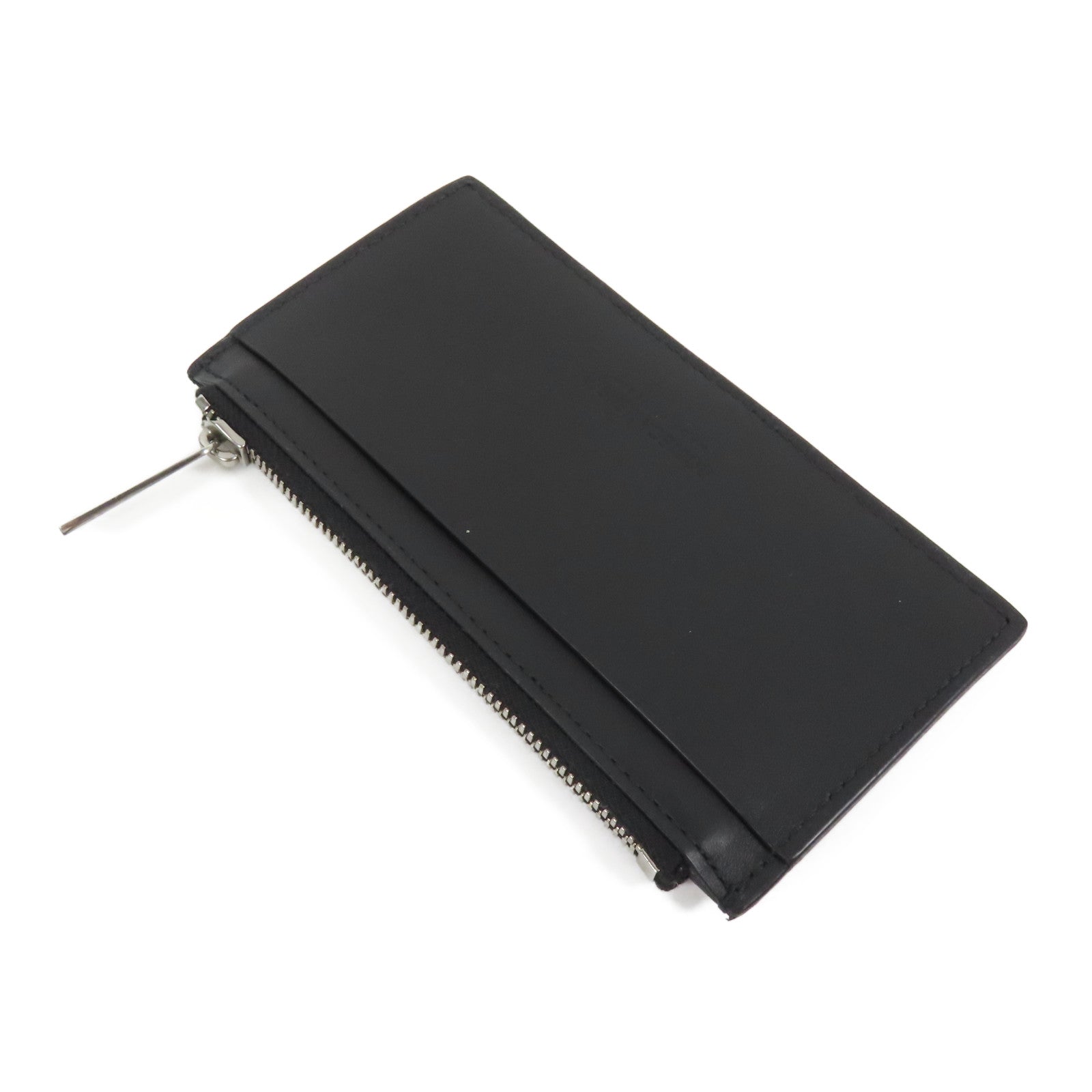 BOTTEGA VENETA 皮革Zip Card Case銀扣卡片套