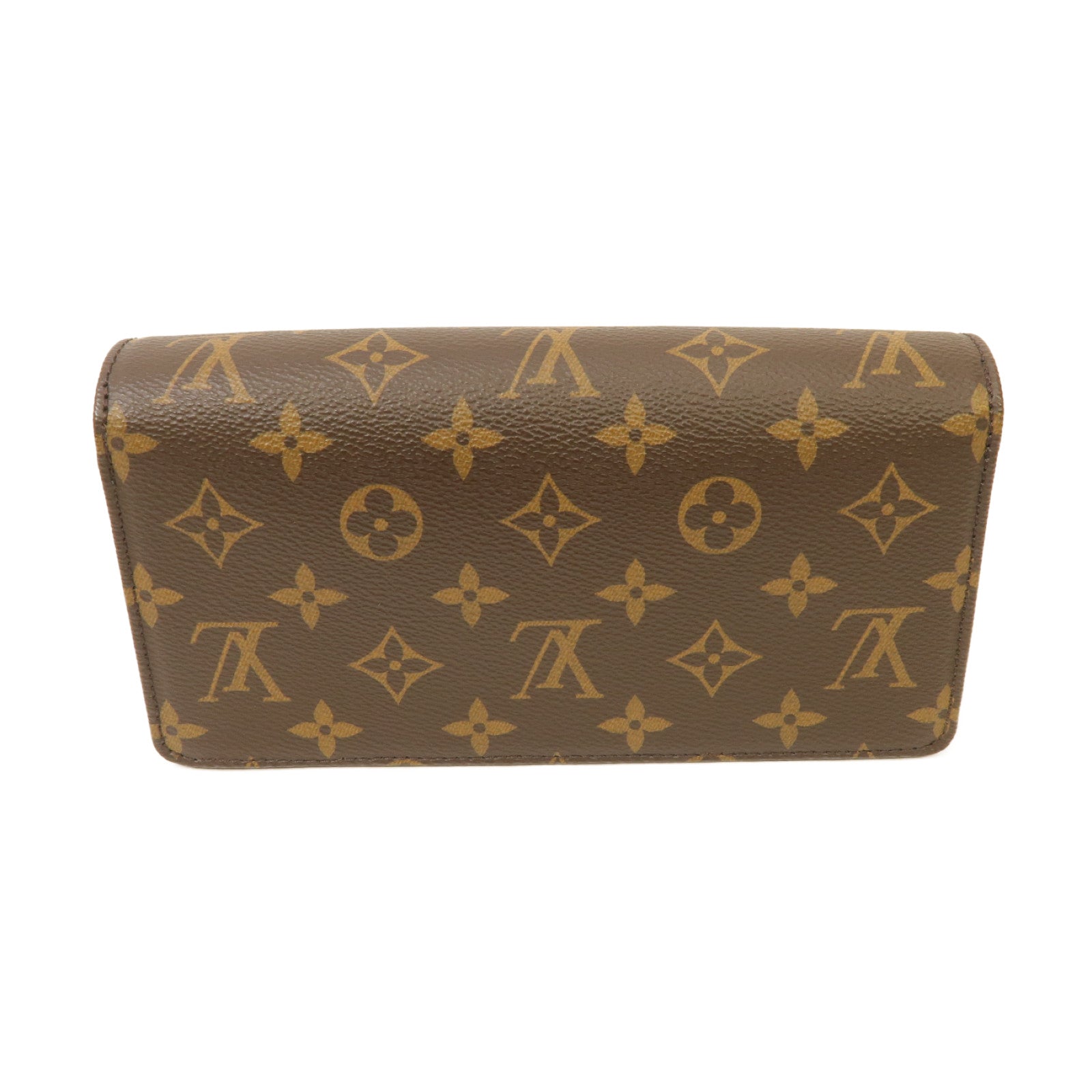 LOUIS VUITTON Monogram Lily金扣鏈帶肩背袋棕色