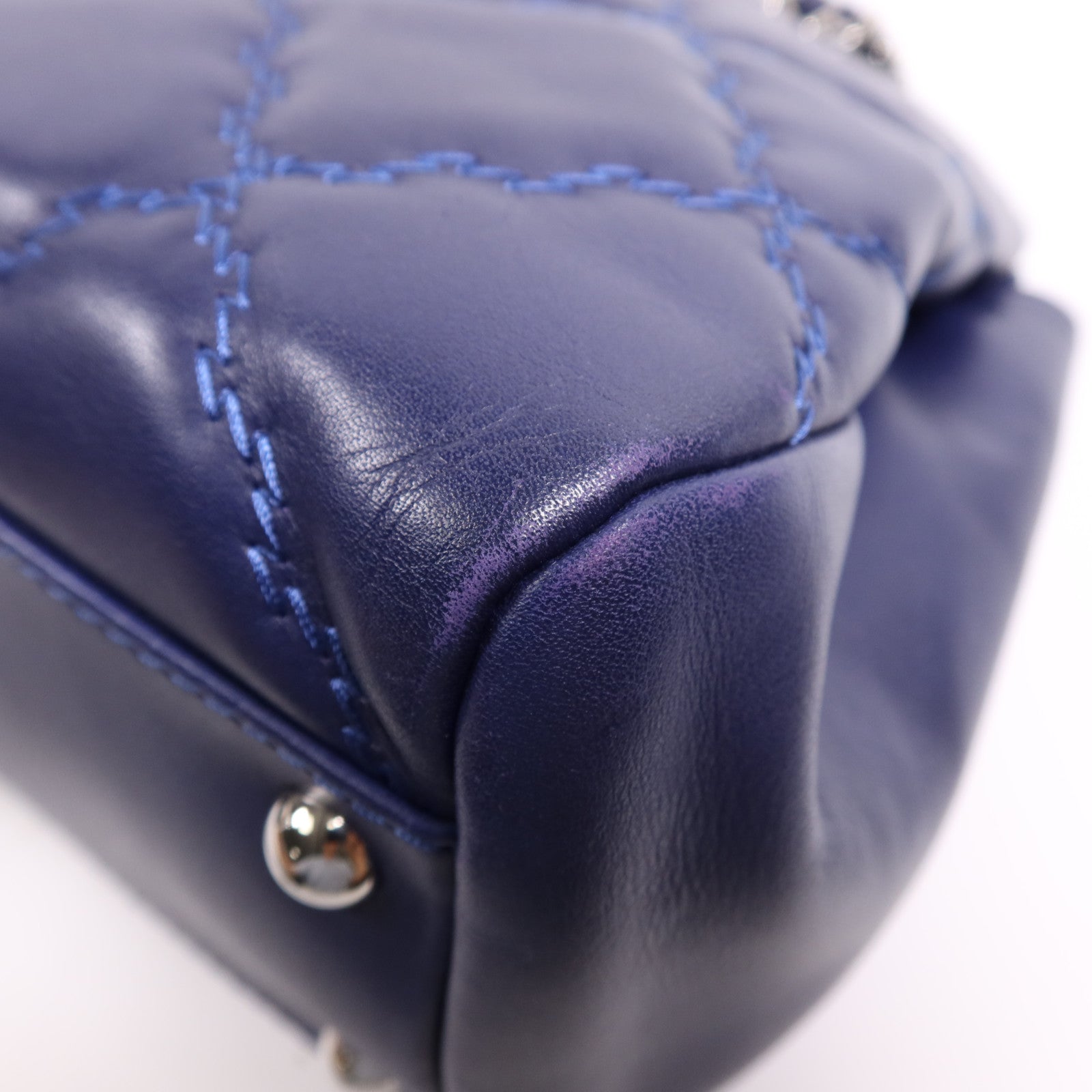 CHANEL 牛皮皮革Shoulder Bag銀扣鏈帶肩背袋