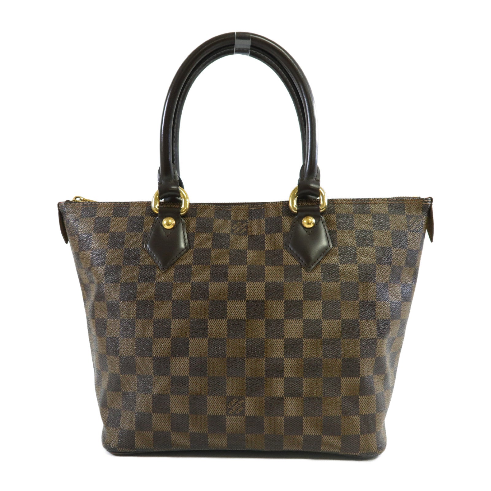 LOUIS VUITTON **【激減優惠】Damier Ebene Saleya PM金扣手挽袋啡色