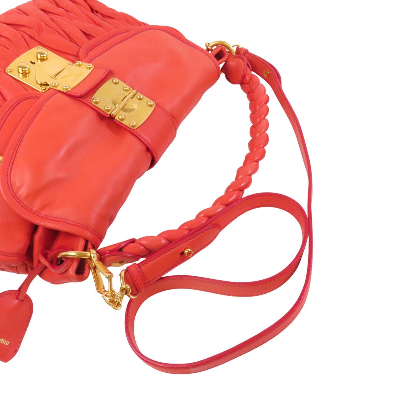 Miu Miu 牛皮皮革2Way Shoulder Bag金扣手挽肩背兩用袋