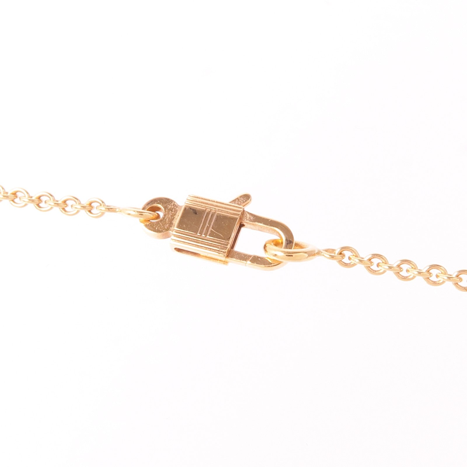HERMES Diamond Constance Pendant Necklace 18K Pink Gold