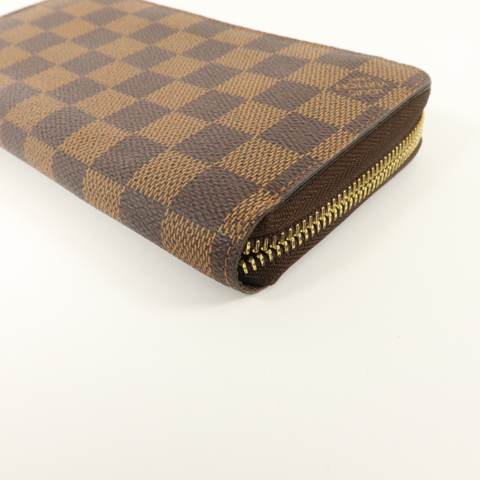 LOUIS VUITTON Damier Zipper Wallet金扣長錢包