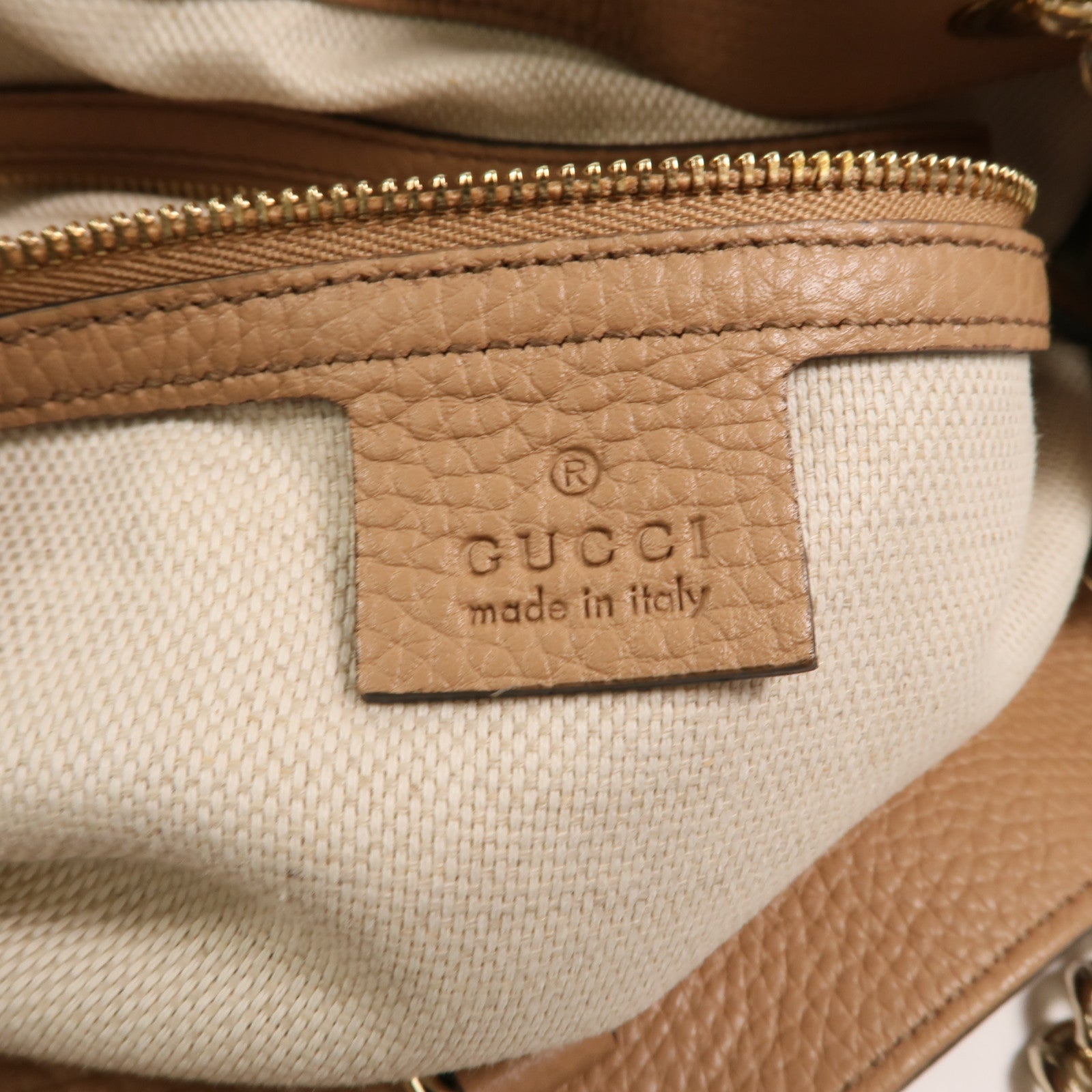 GUCCI 牛皮皮革Soho鏈帶肩背袋