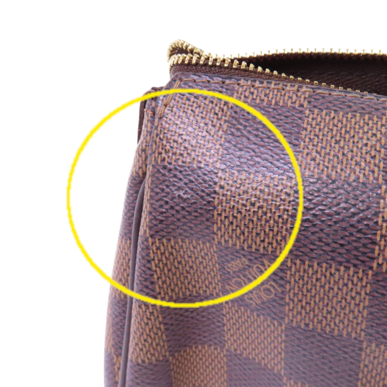 LOUIS VUITTON Damier Eva金扣手挽肩背兩用袋