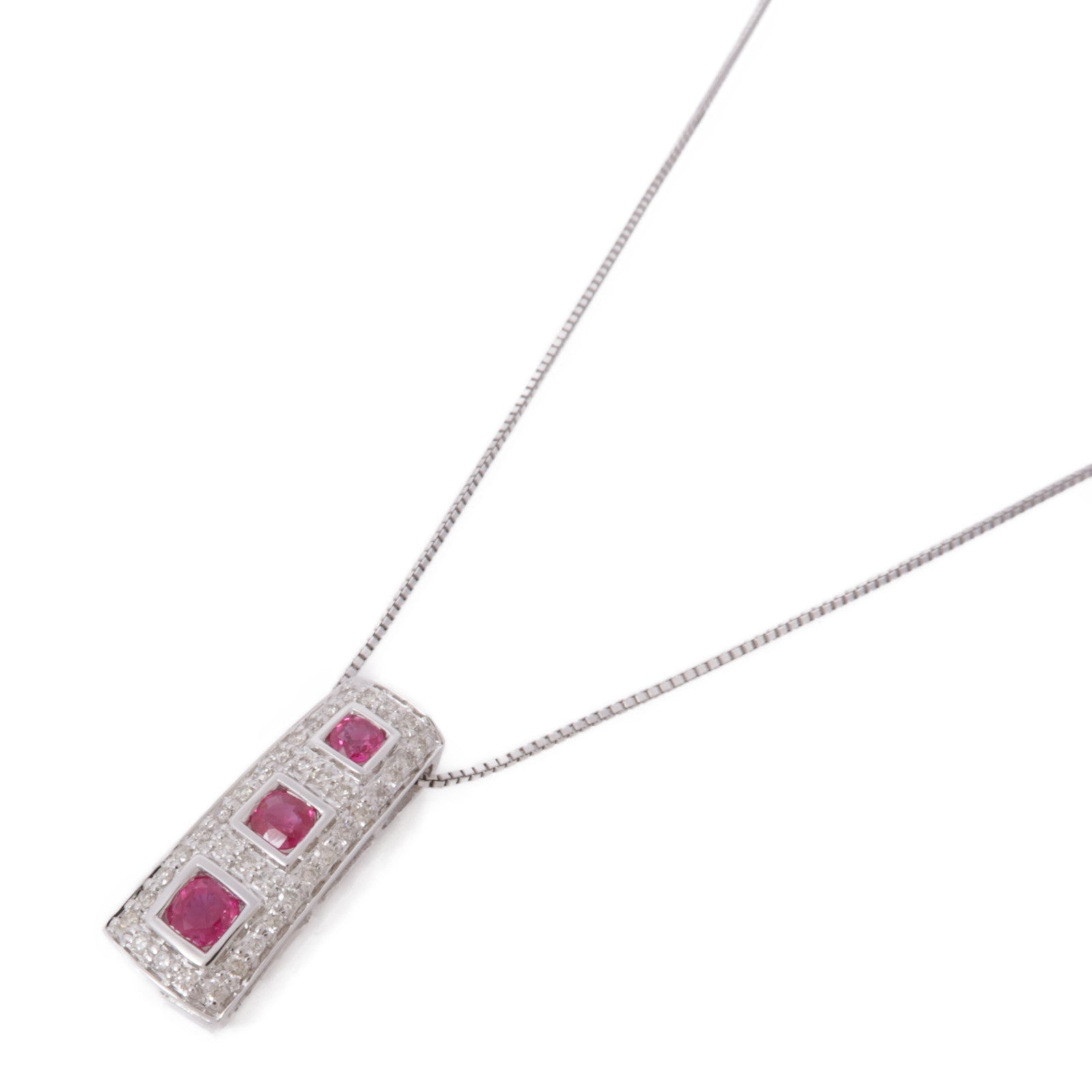 JEWELRY 18K白金Ruby Diamond Ring紅寶石/鑽石項鍊