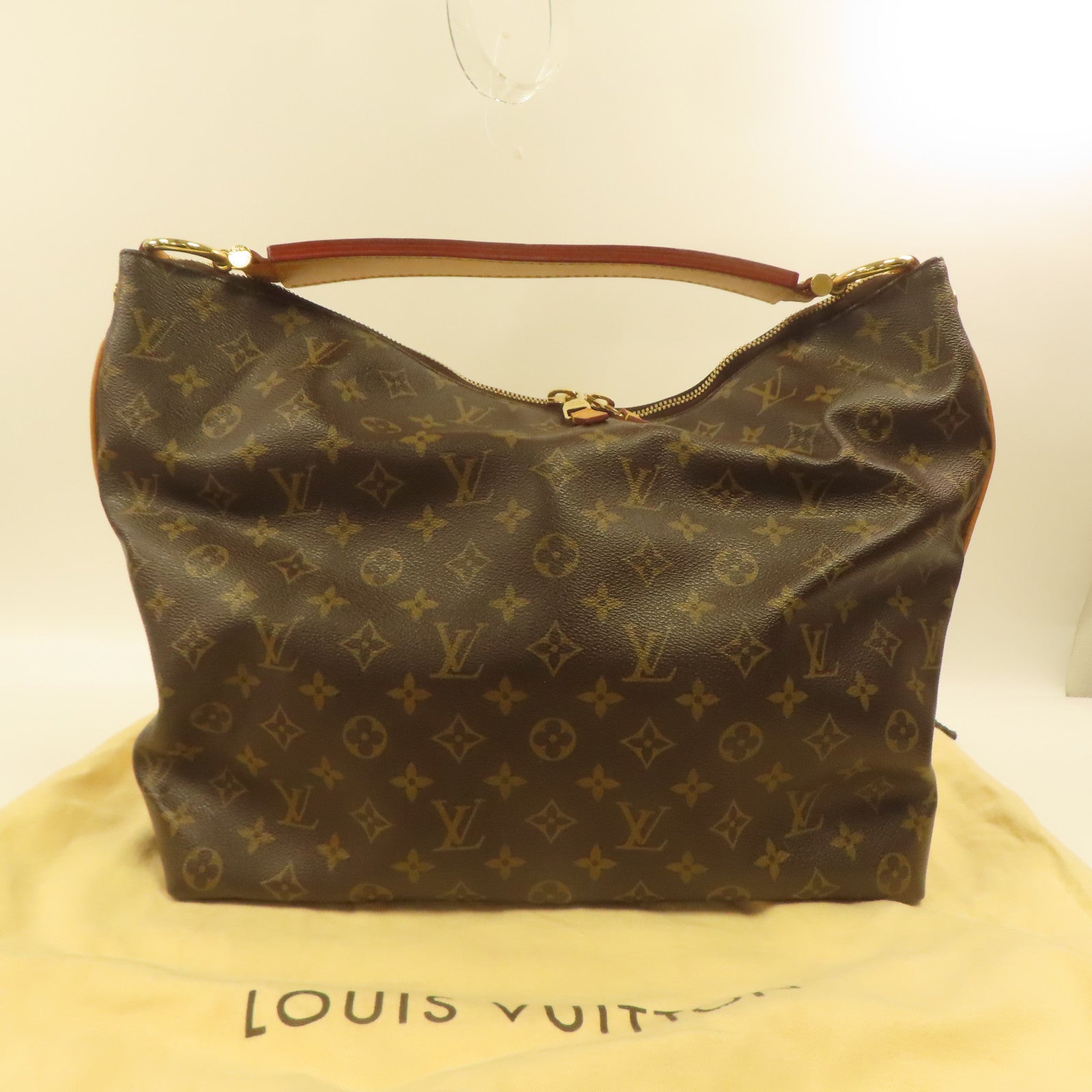 LOUIS VUITTON Monogram Sully MM金扣肩背袋啡色