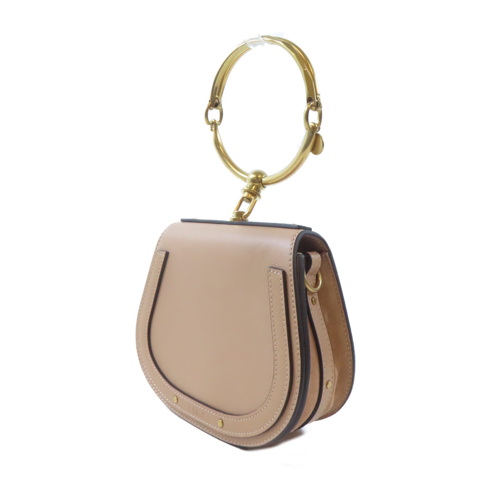 Chloe 牛皮皮革Nile Shoulder Bag金扣手挽肩背兩用袋淺褐色