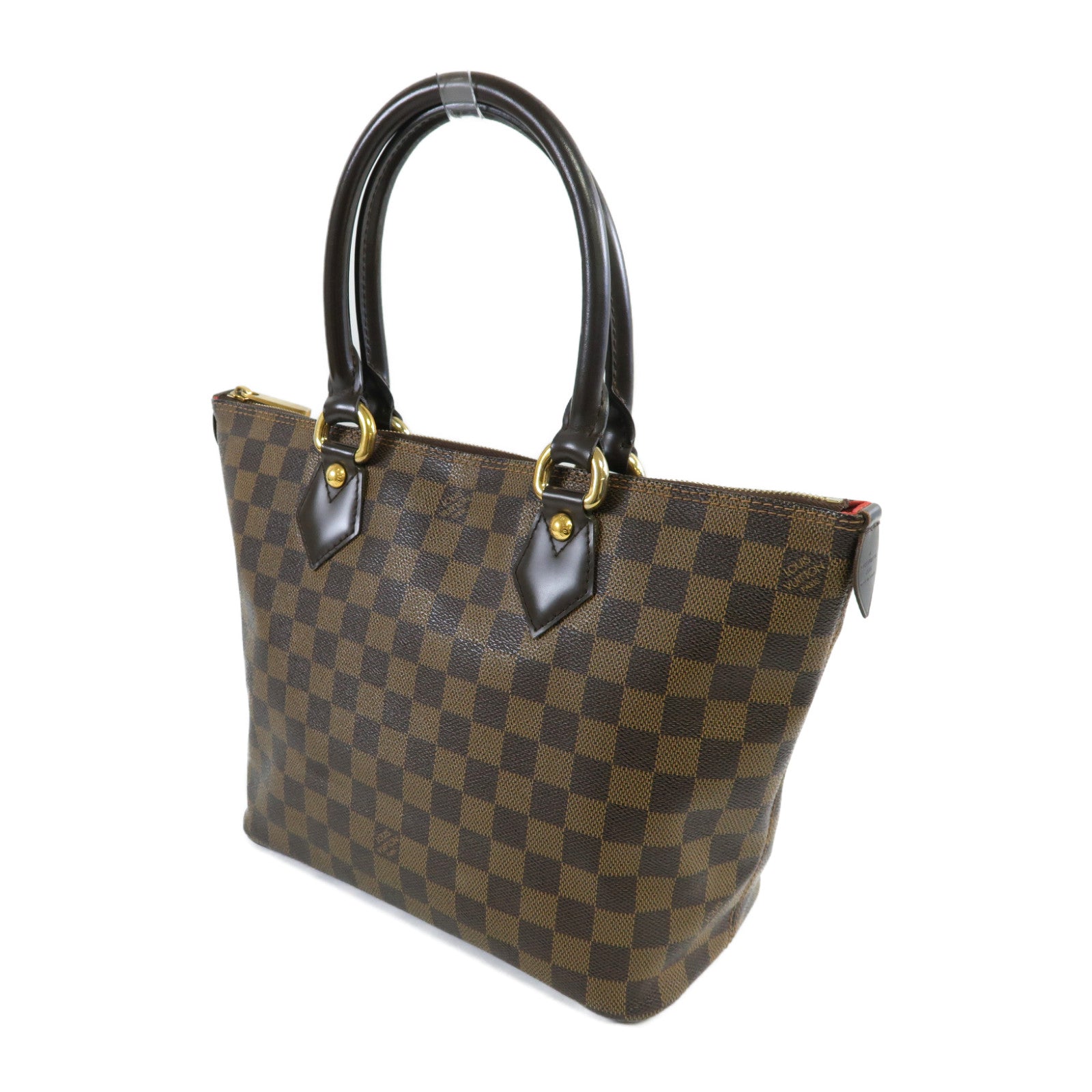 LOUIS VUITTON **【激減優惠】Damier Ebene Saleya PM金扣手挽袋啡色