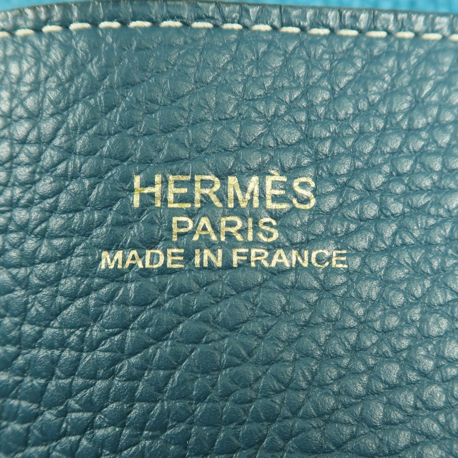 HERMES Double Sens 35 Shoulder Bag Clemence Leather Blue