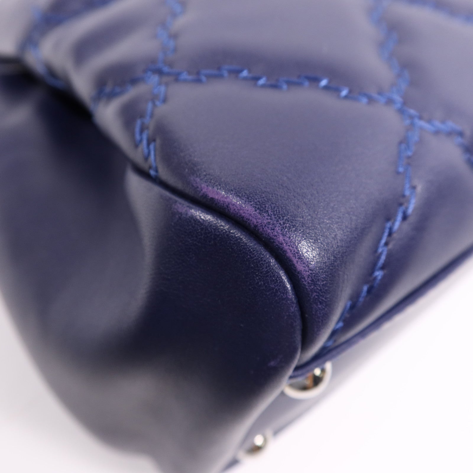 CHANEL 牛皮皮革Shoulder Bag銀扣鏈帶肩背袋