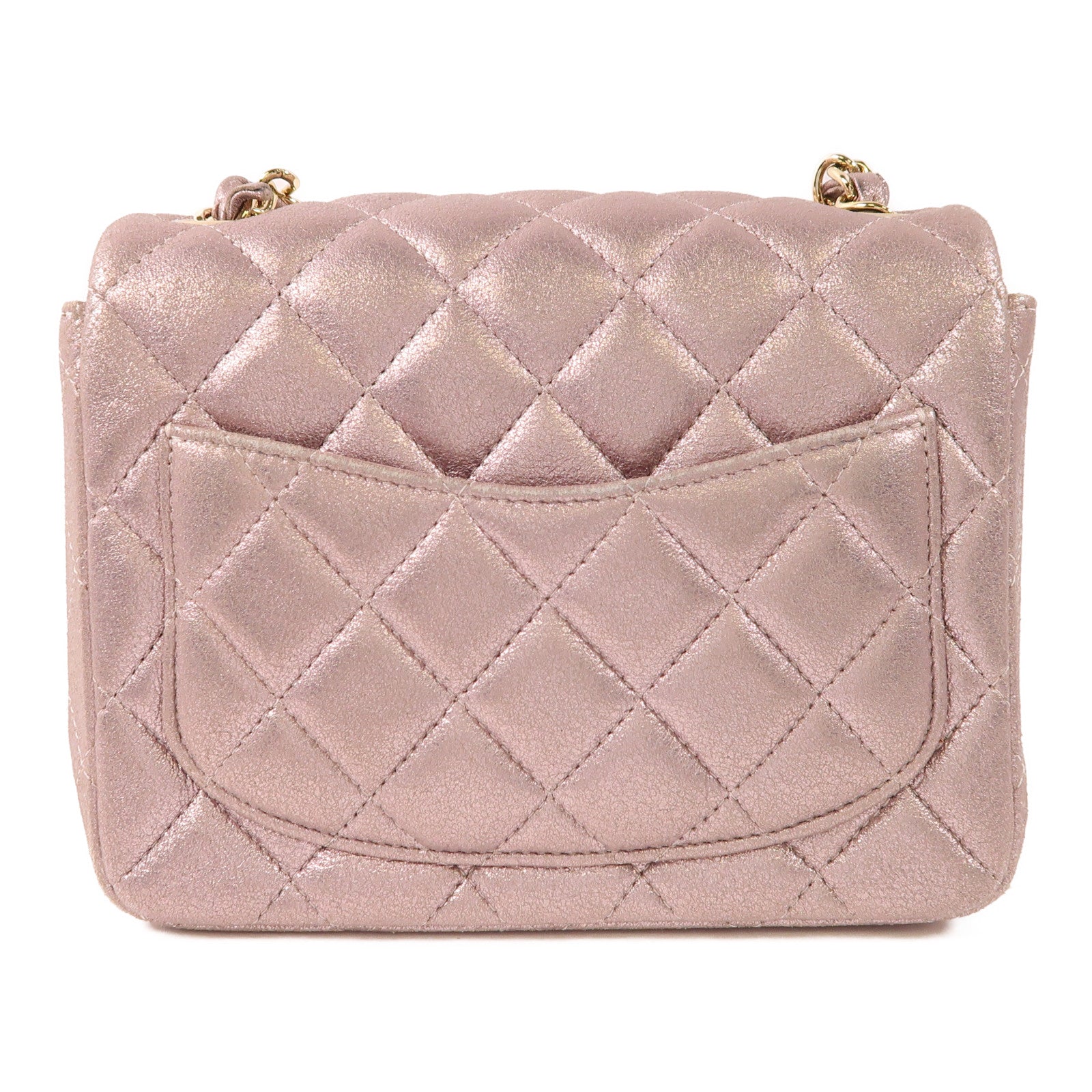 CHANEL 牛皮皮革Mini Classic 17金扣鏈帶肩背袋