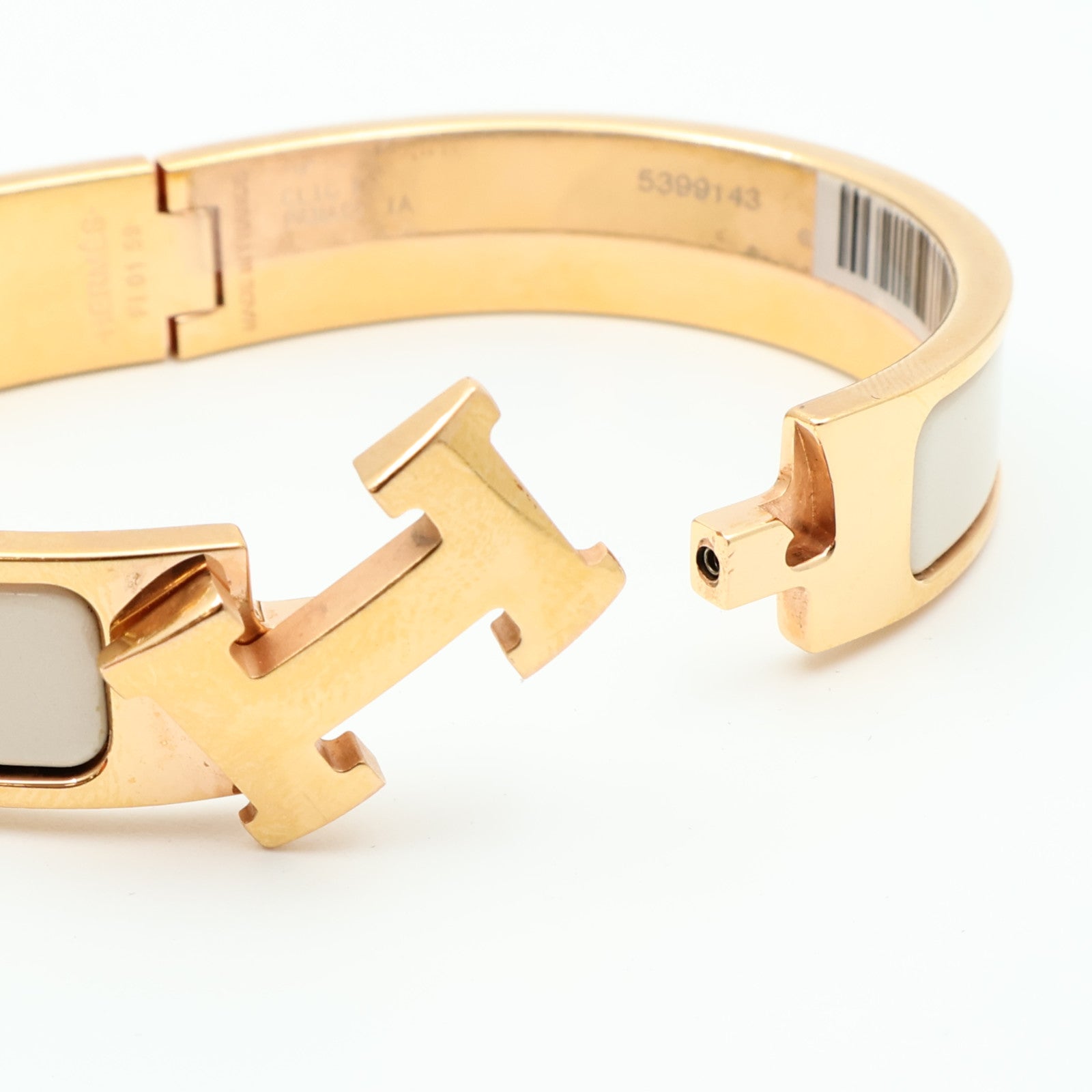 HERMES 金屬/琺瑯Clic H Bracelet金扣手鐲
