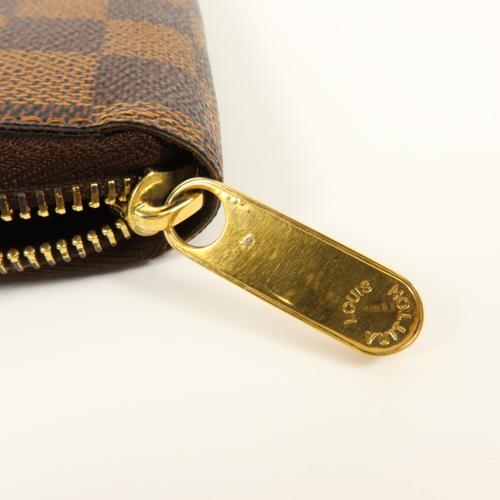LOUIS VUITTON Damier Zipper Wallet金扣長錢包