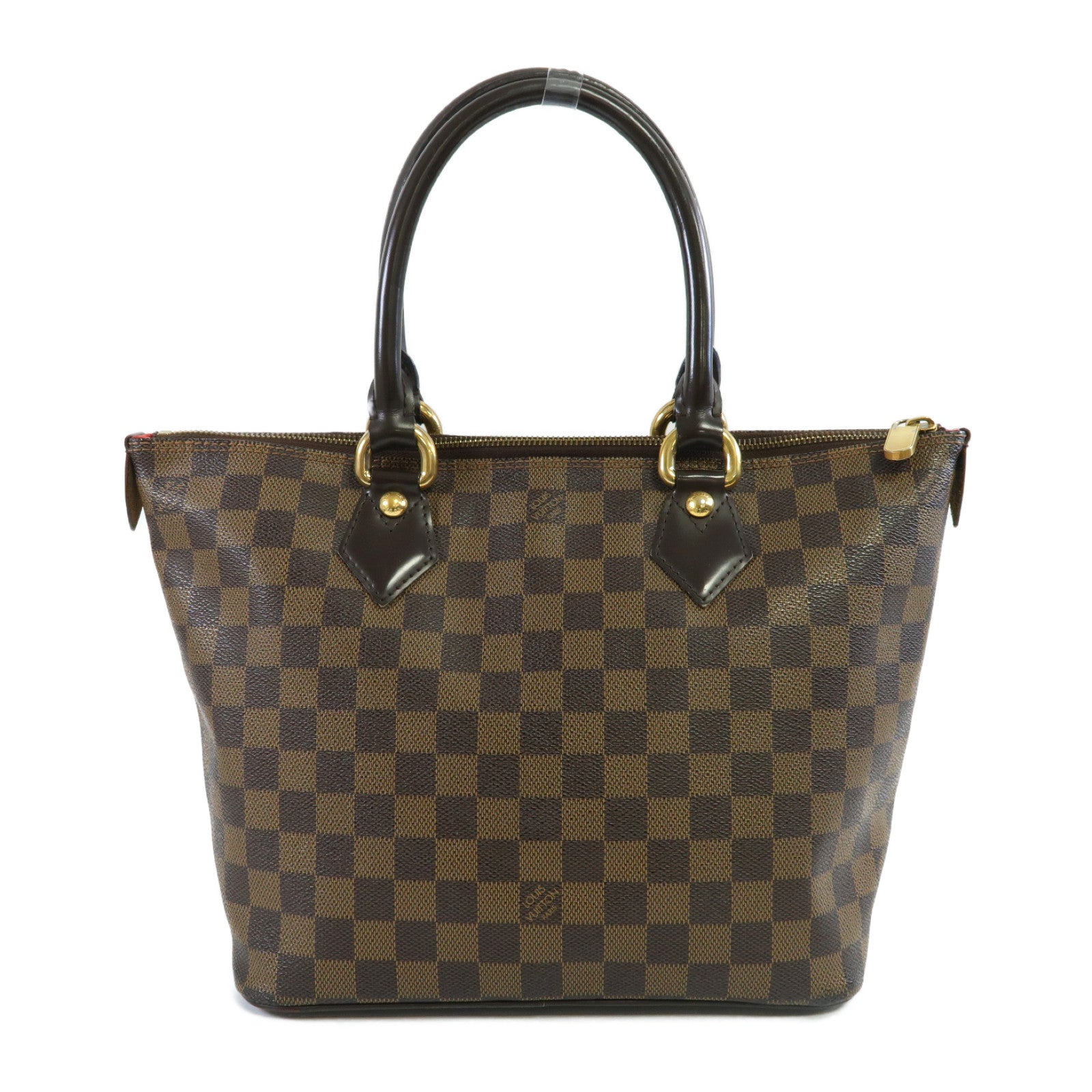 LOUIS VUITTON **【激減優惠】Damier Ebene Saleya PM金扣手挽袋啡色