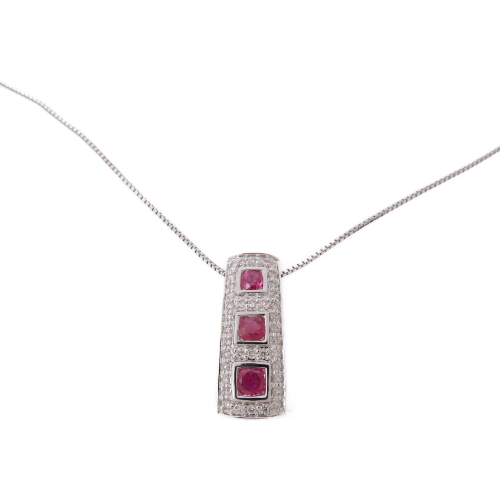 JEWELRY 18K白金Ruby Diamond Ring紅寶石/鑽石項鍊