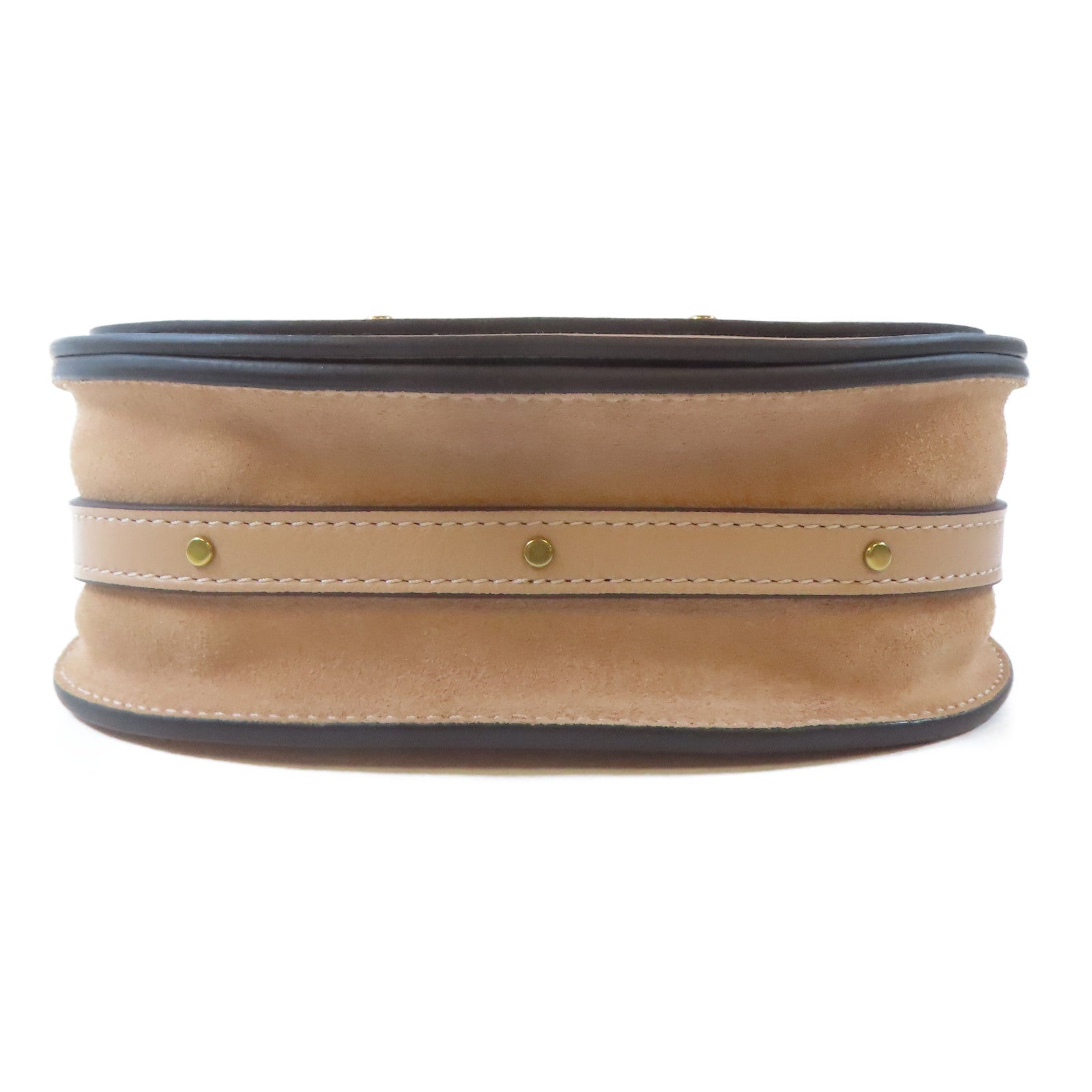 Chloe 牛皮皮革Nile Shoulder Bag金扣手挽肩背兩用袋淺褐色