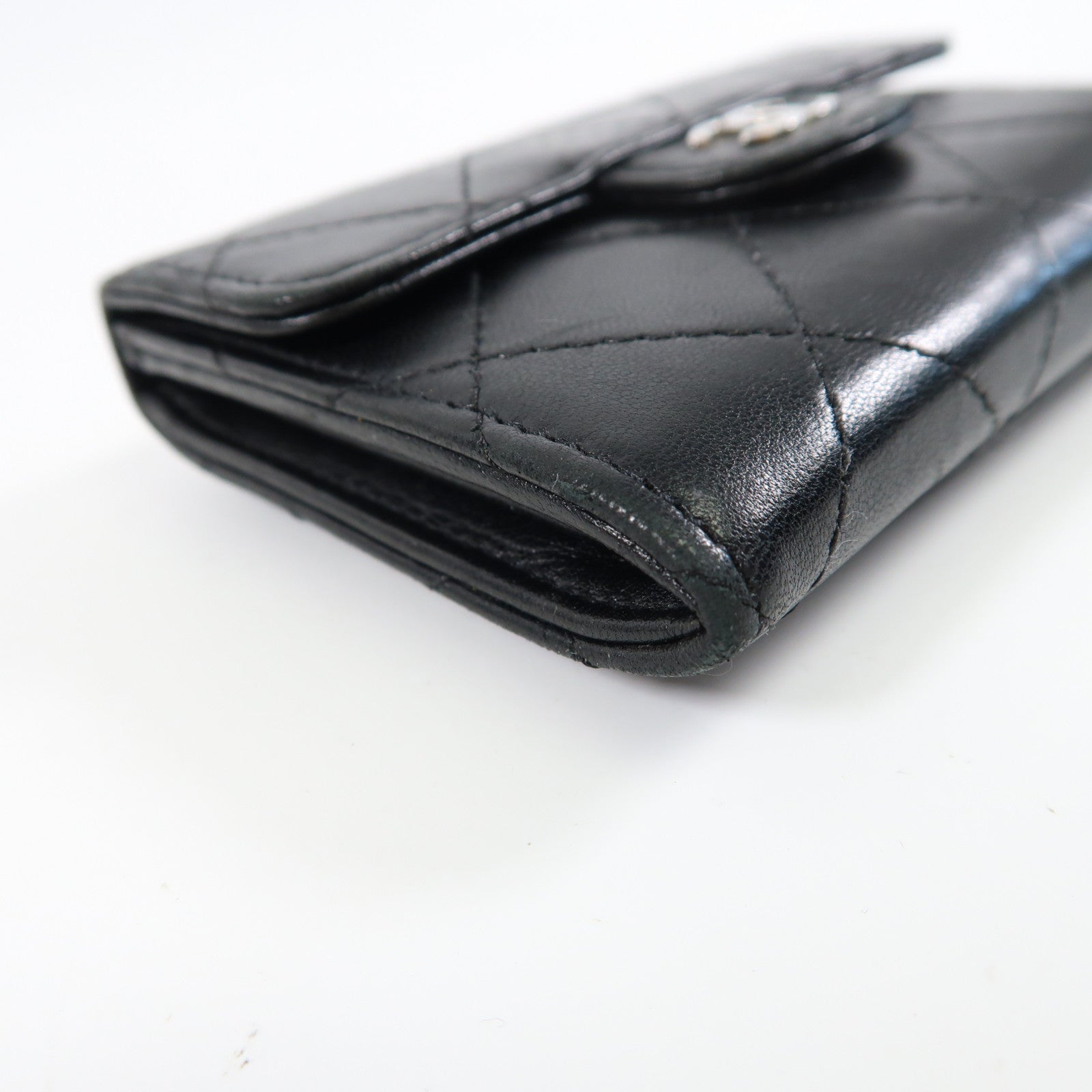 CHANEL 羊皮皮革Card case銀扣卡片套