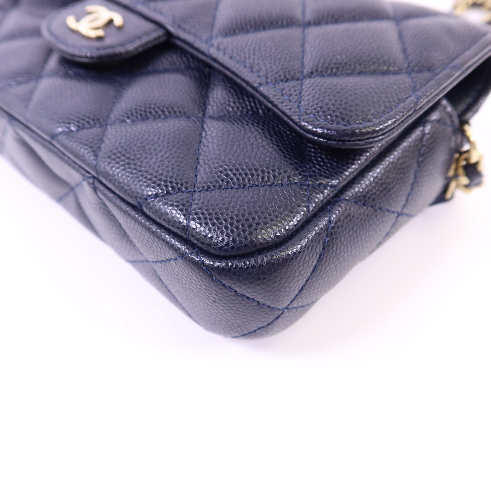 CHANEL 牛皮皮革Chain Shoulder Bag金扣鏈帶肩背袋