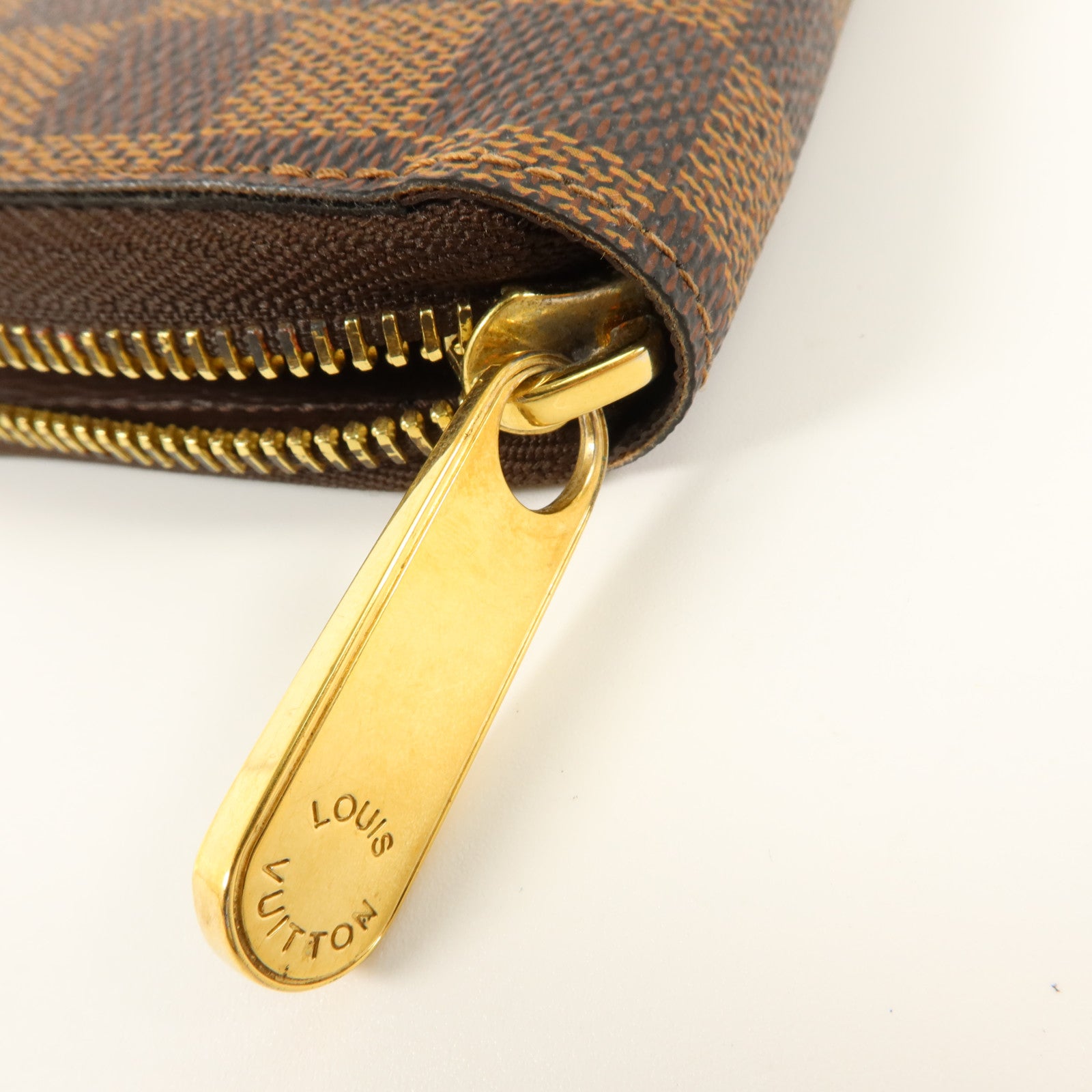 LOUIS VUITTON Damier Zipper Wallet金扣長錢包