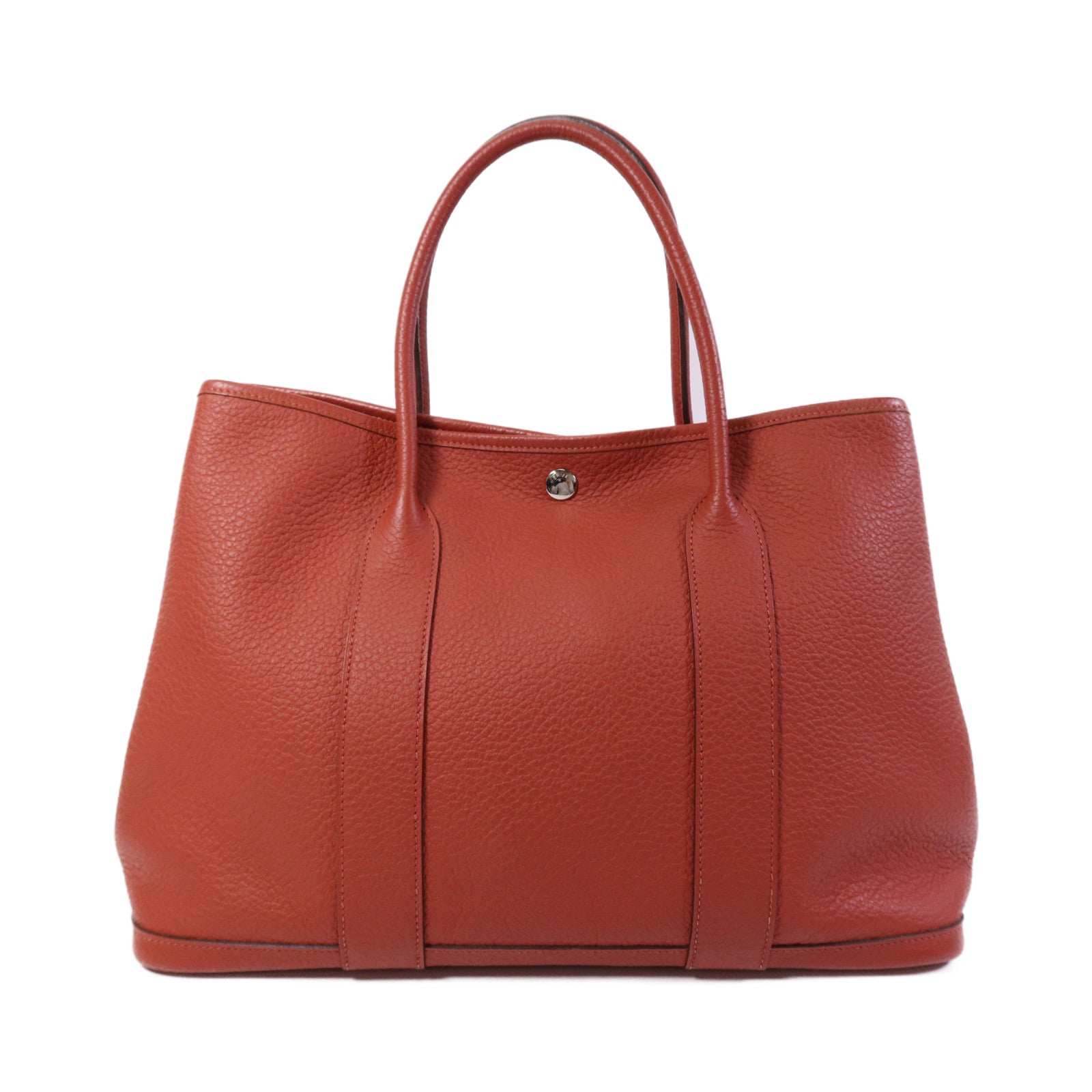 HERMES Negonda皮革Garden Party PM銀扣手挽袋sanguine