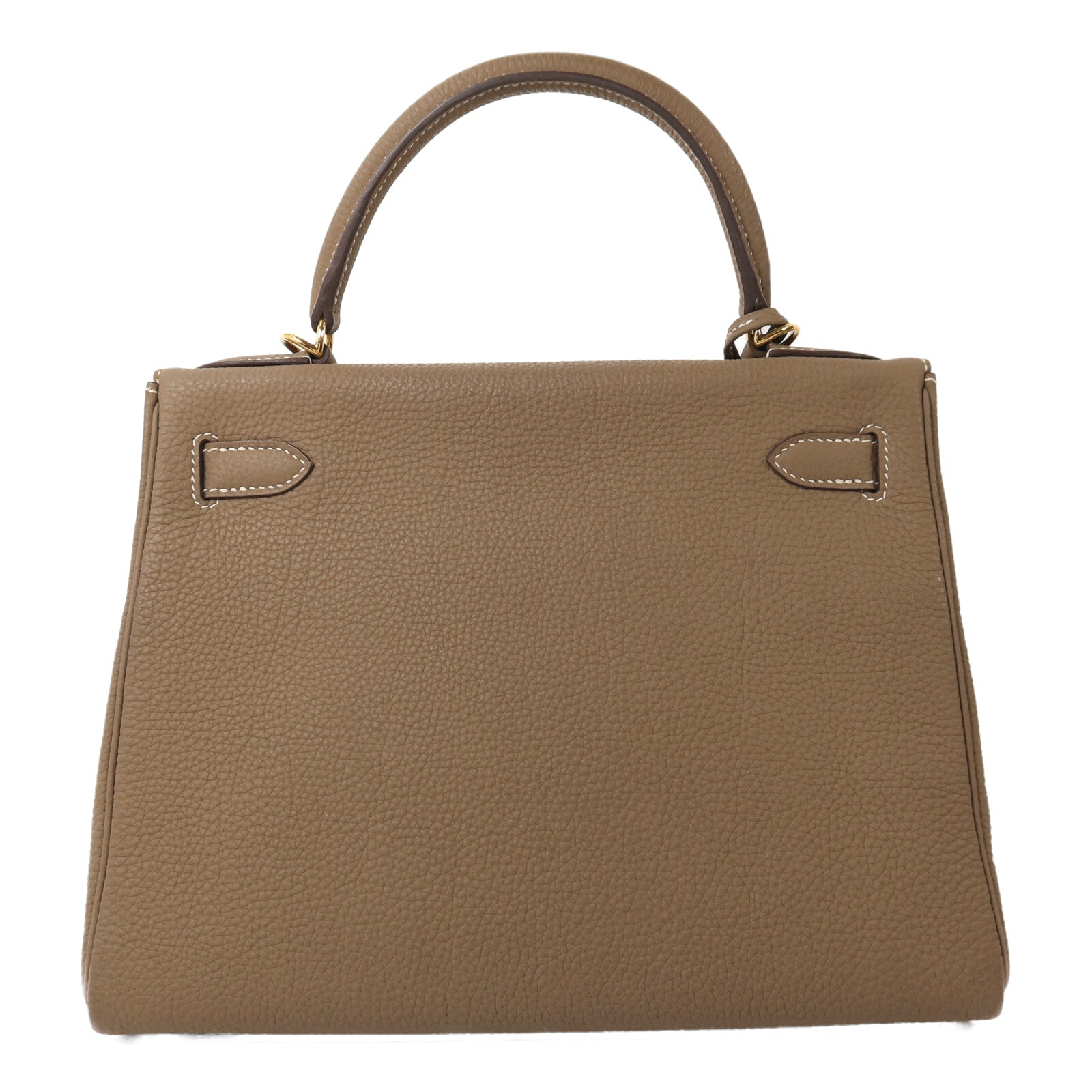 HERMES 【激減優惠】Togo皮革Kelly 28金扣手挽肩背兩用袋Etoupe