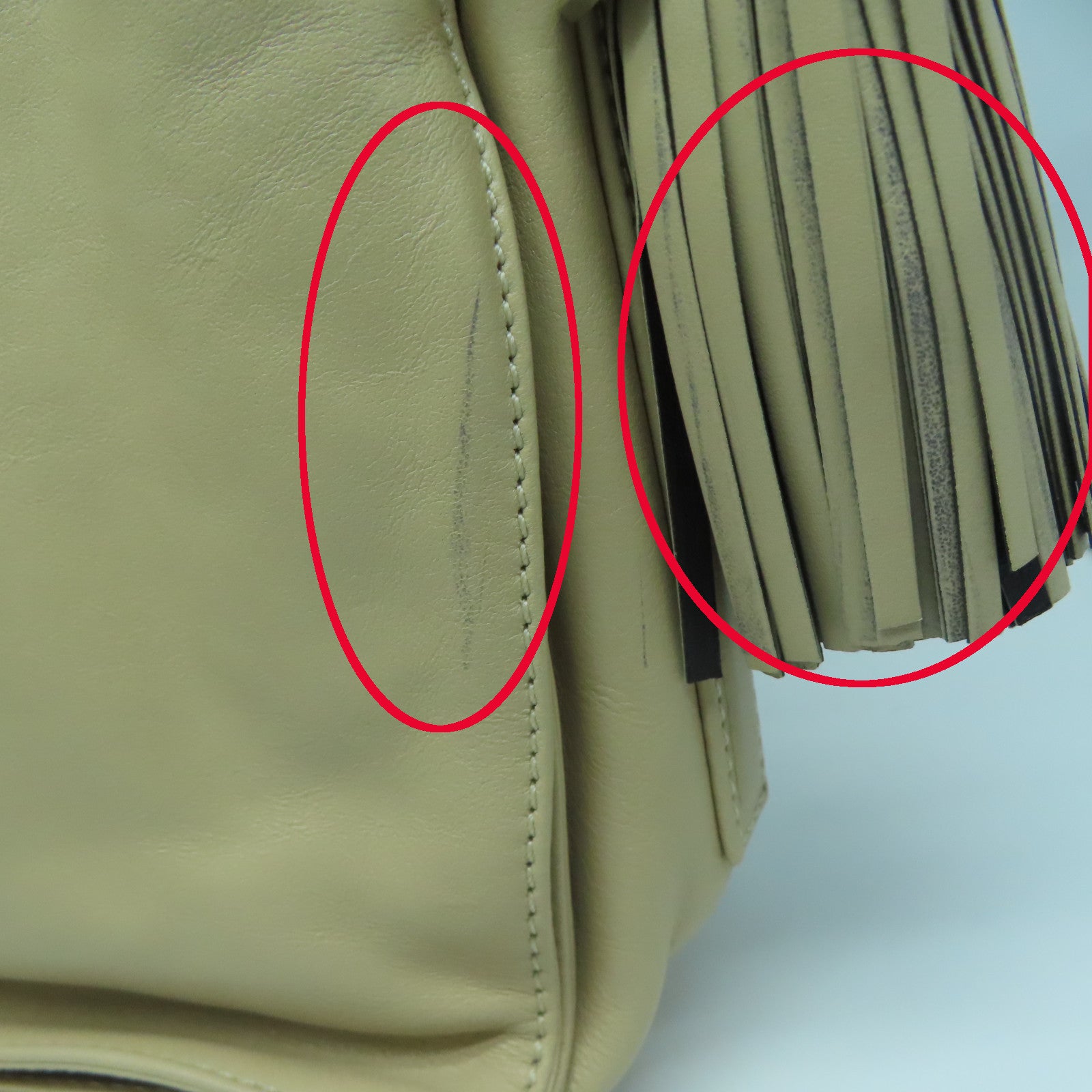 LOEWE 【激減優惠】牛皮皮革Shoulder Bag銀扣肩背袋杏色