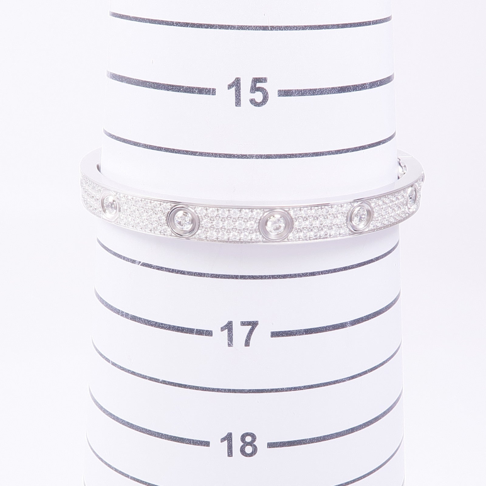 CARTIER 18K白金Love Bracelet Full Diamond鑽石手鐲Cartier#17