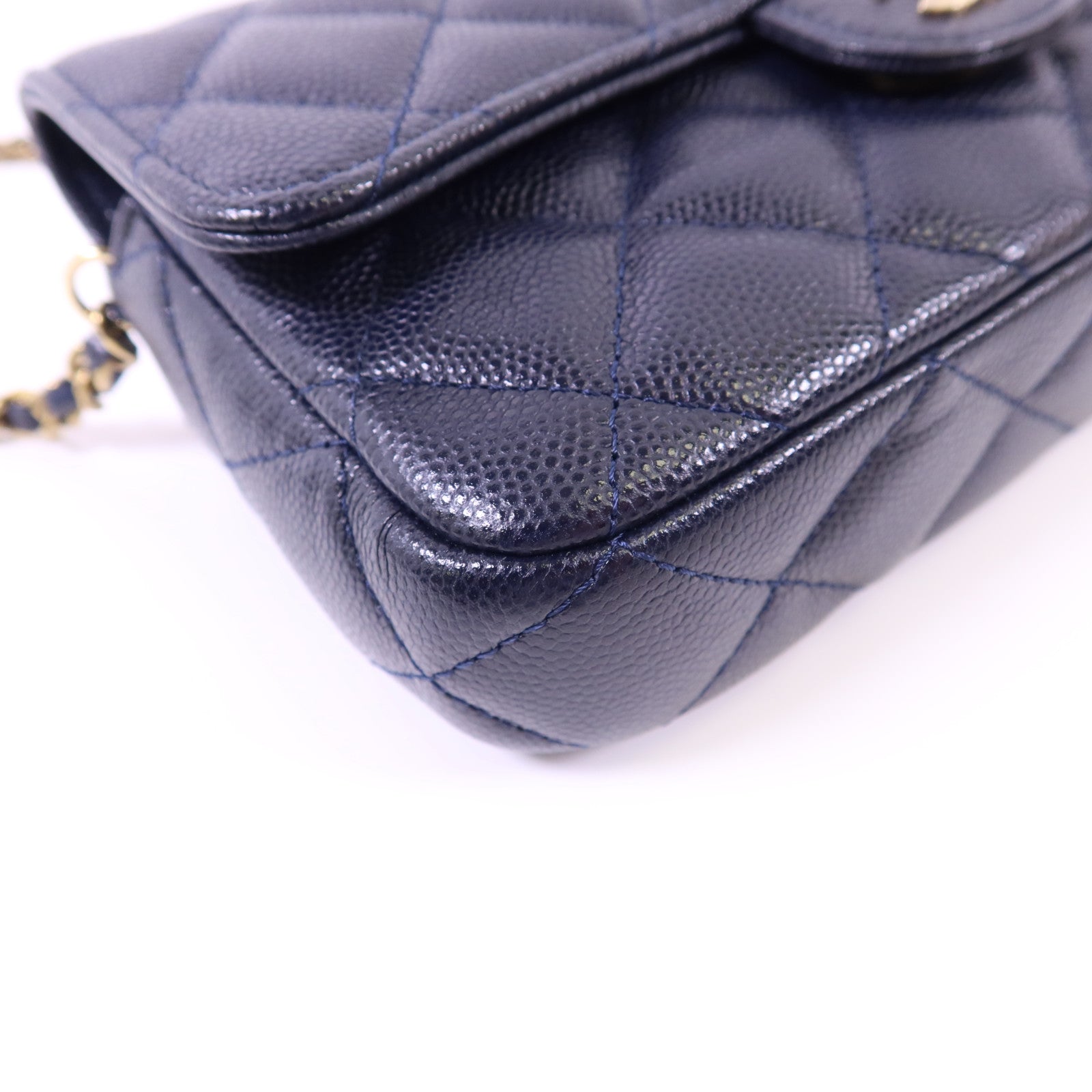 CHANEL 牛皮皮革Chain Shoulder Bag金扣鏈帶肩背袋