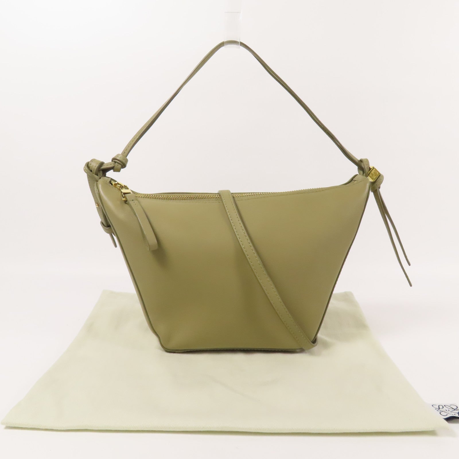 LOEWE 牛皮皮革Mini Hammock金扣手挽肩背兩用袋