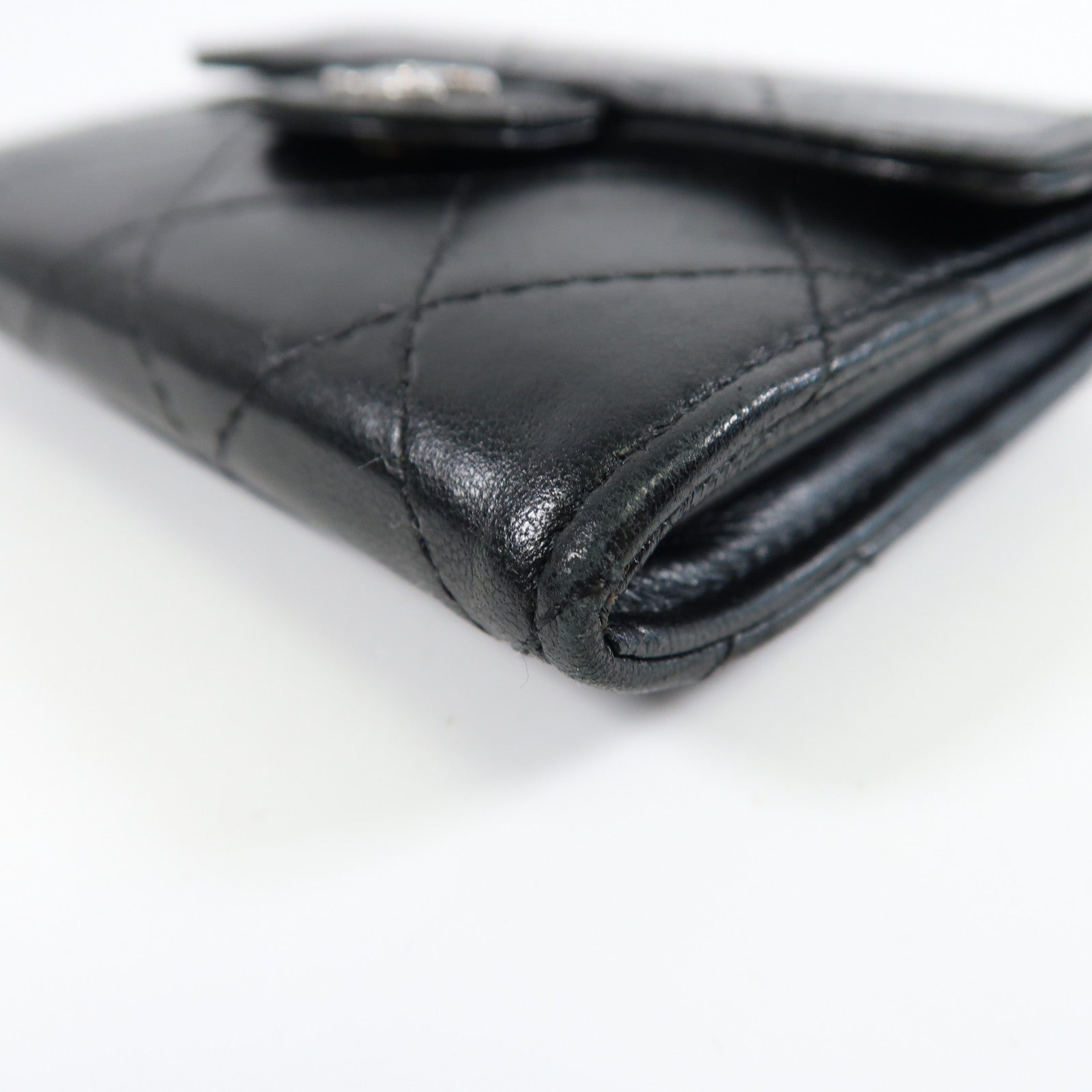 CHANEL 羊皮皮革Card case銀扣卡片套