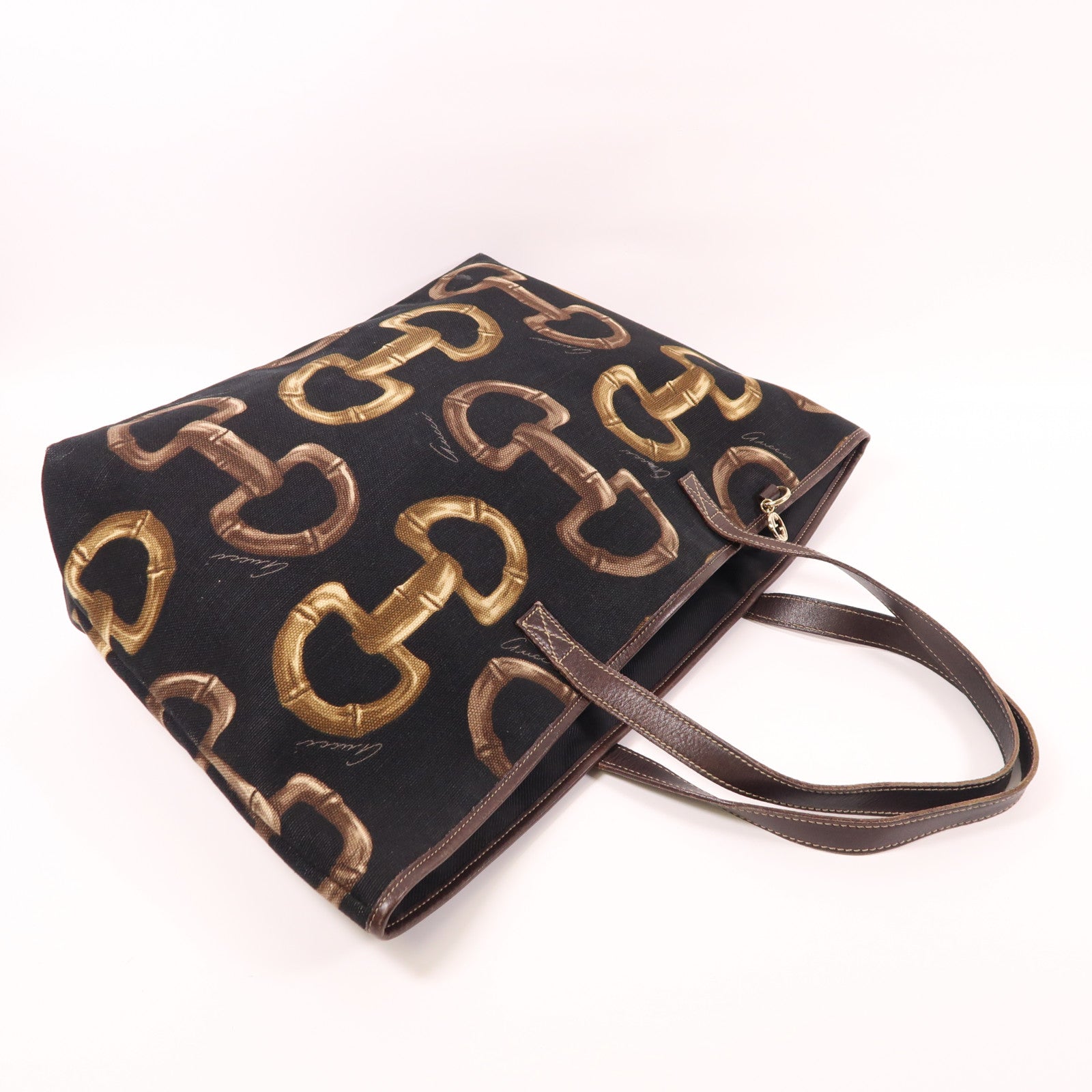 GUCCI 帆布Tote Bag金扣手挽袋