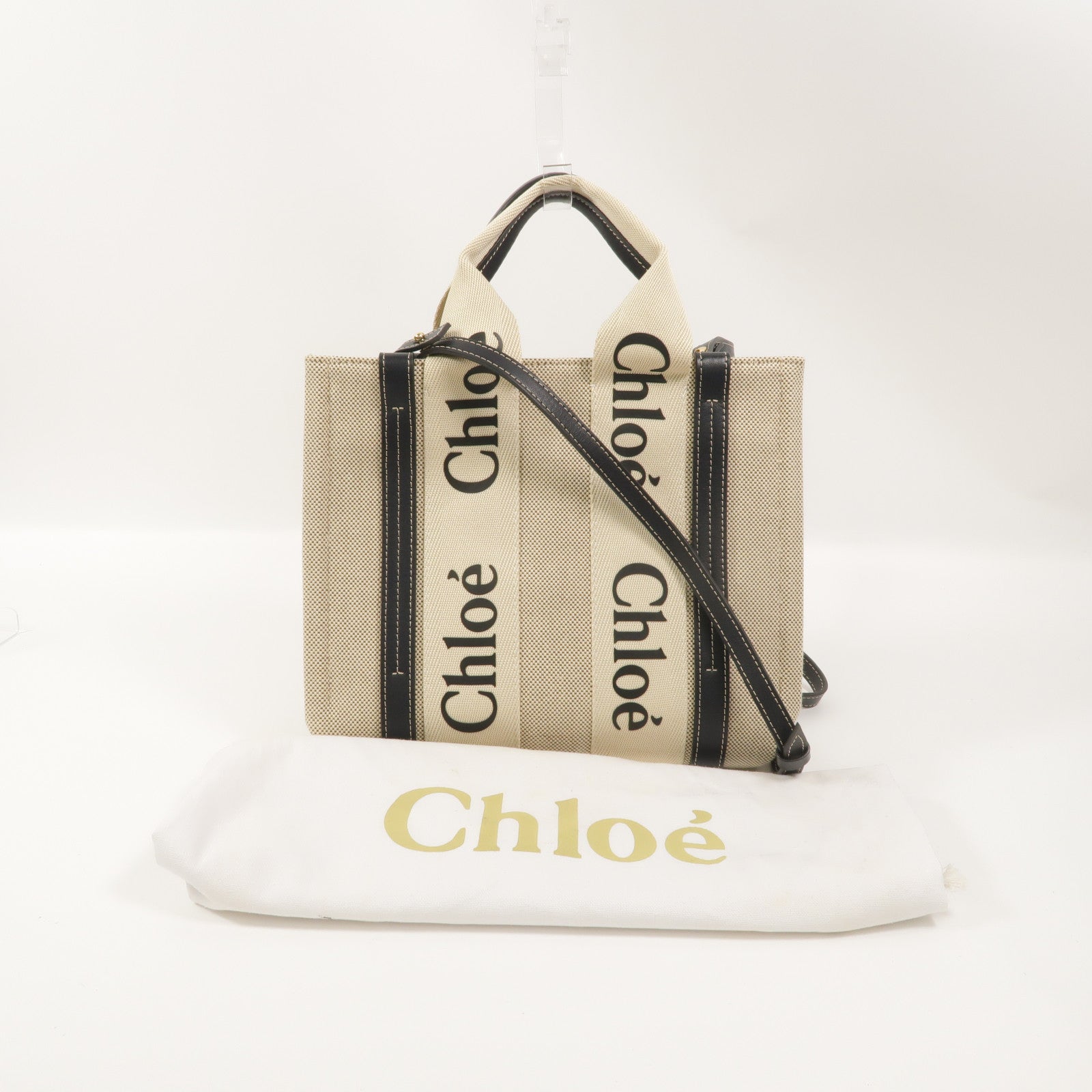 Chloe 帆布Small Woody Tote手挽肩背兩用袋