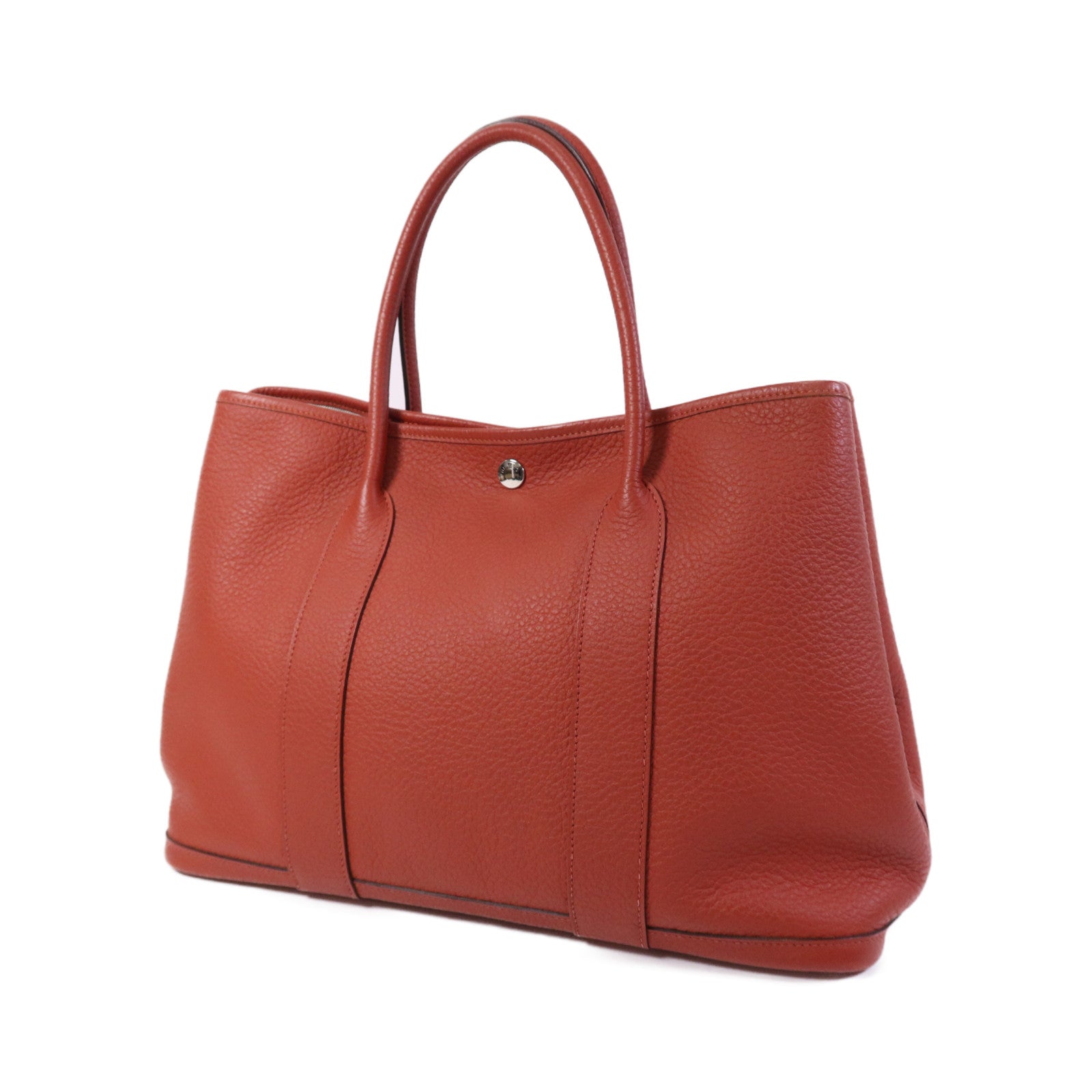 HERMES Negonda皮革Garden Party PM銀扣手挽袋sanguine