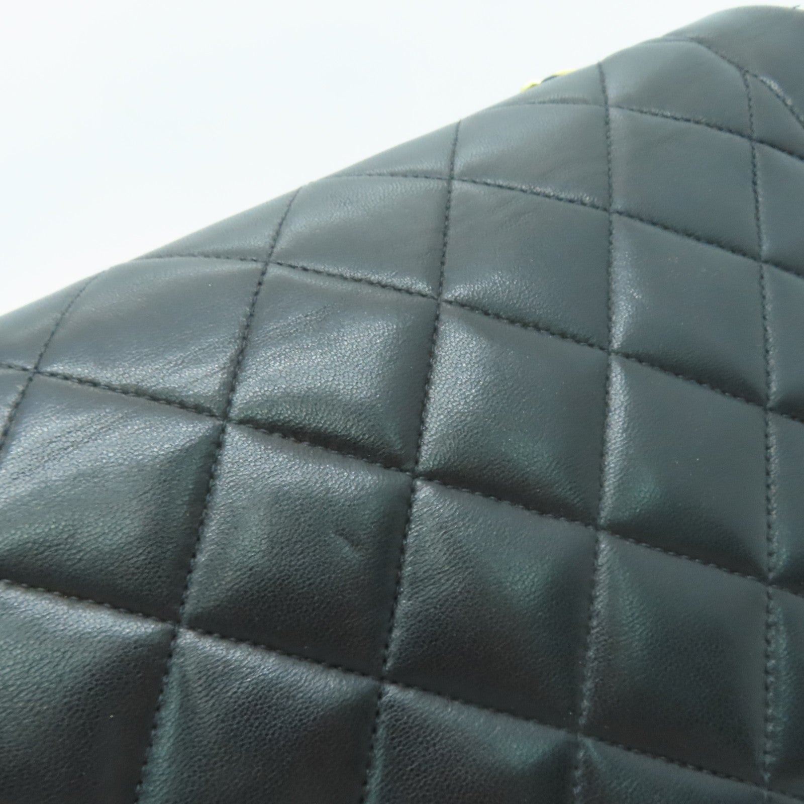 CHANEL 【激減優惠】菱格羊皮皮革Diana Chain Shoulder金扣鏈帶肩背袋黑色